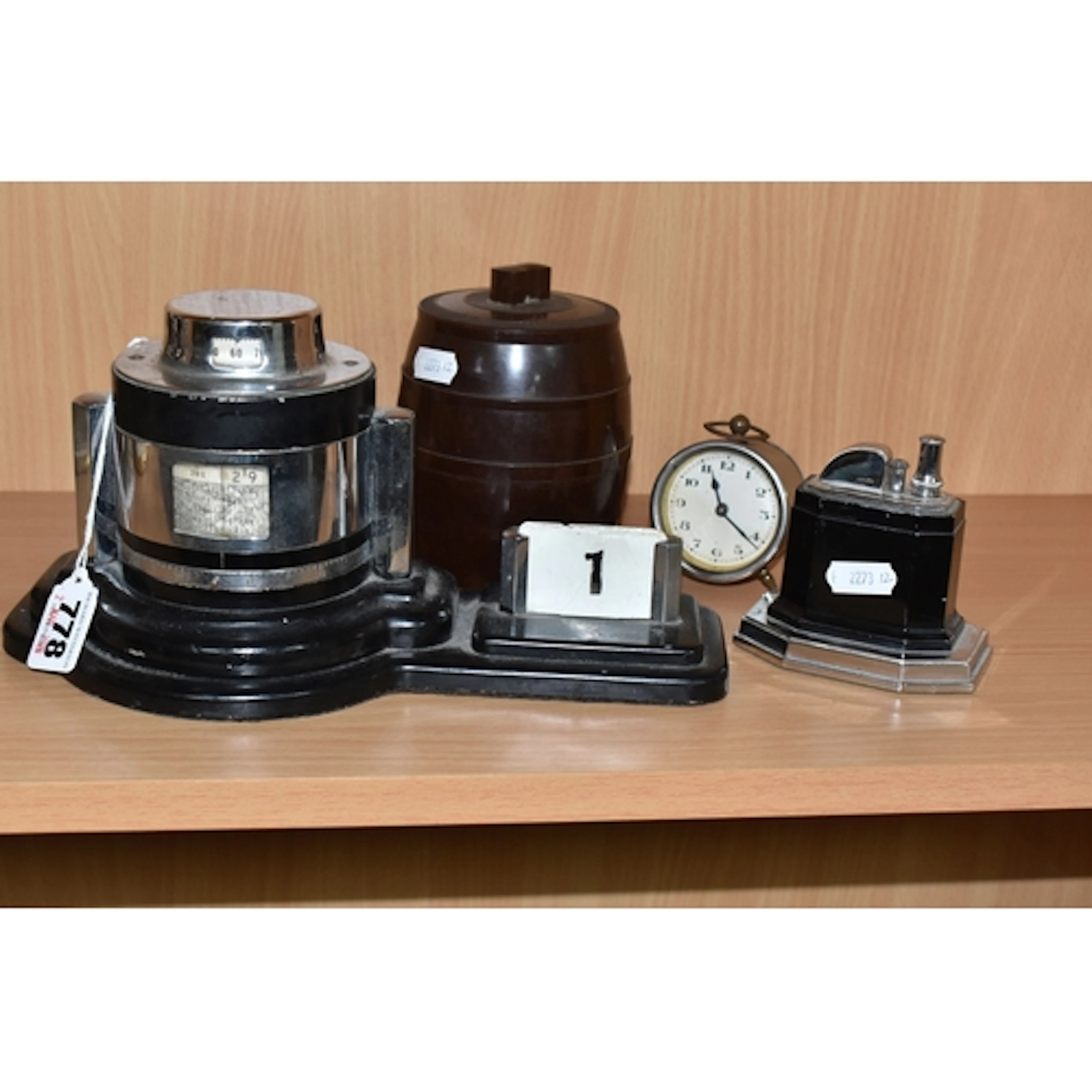 A GROUP OF VINTAGE DESK ITEMS comprising an Art Deco Unigrap...