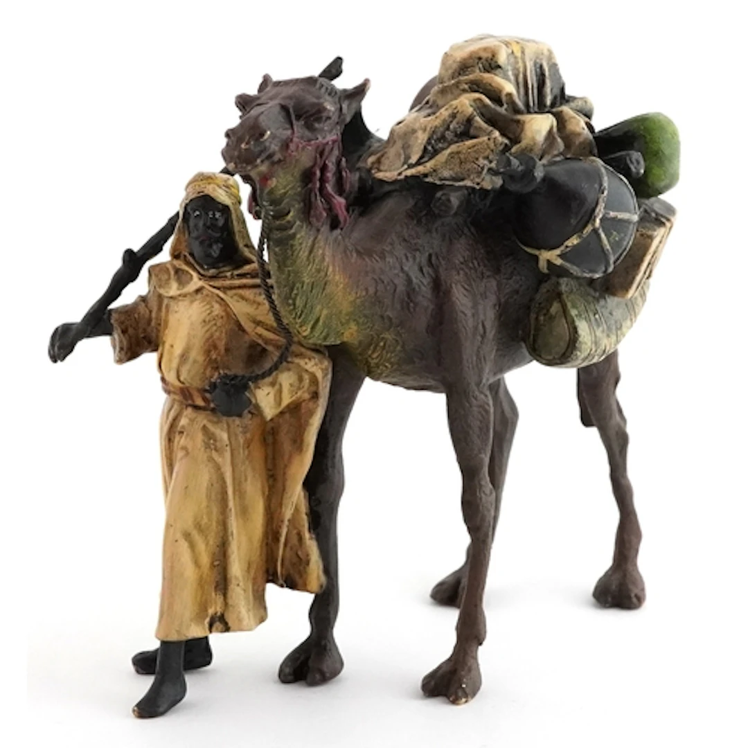 After Franz Xavier Bergmann, cold painted bronze figure grou...