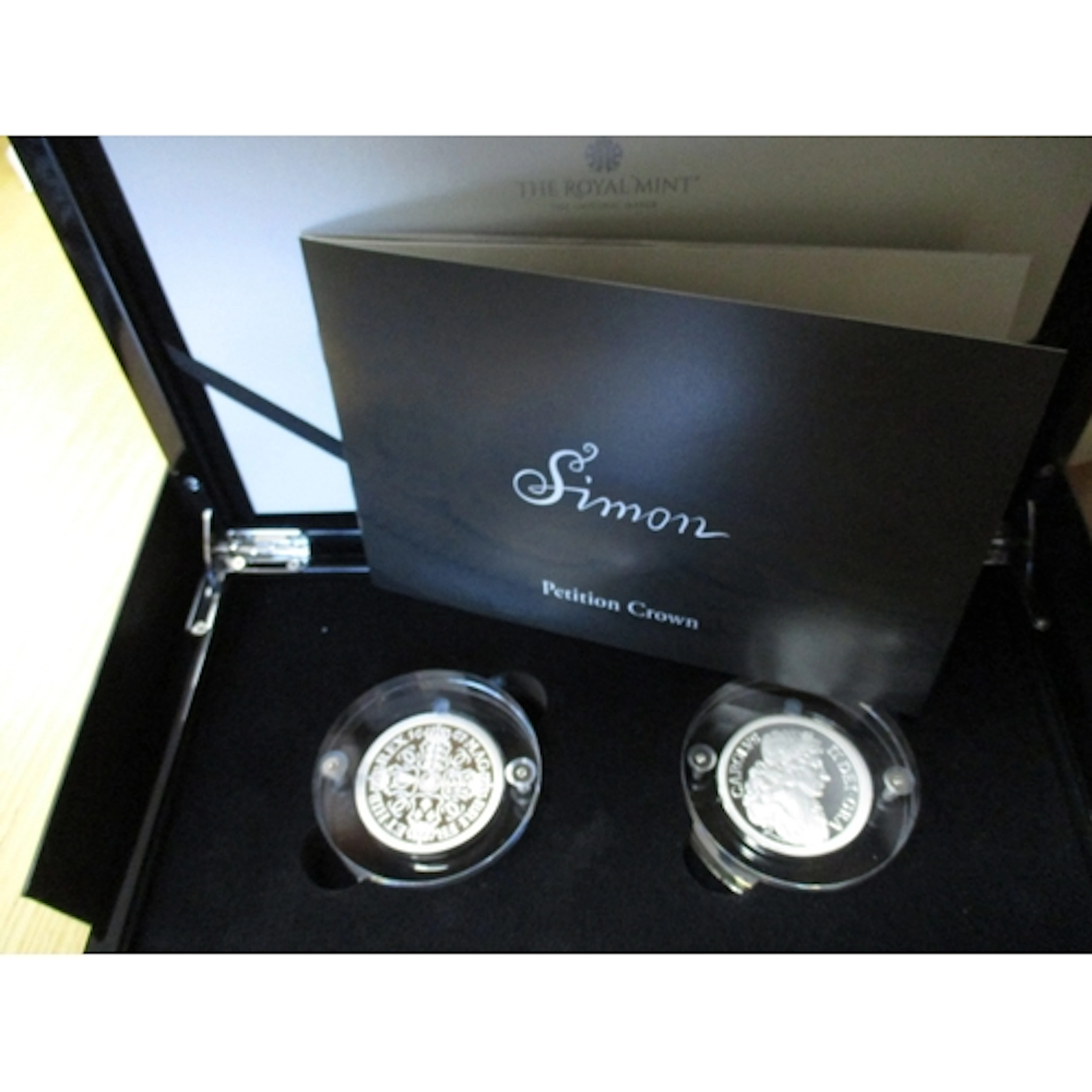 2023 £5 'Petition Crown' 'Simon' 2oz silver proof twin set F...
