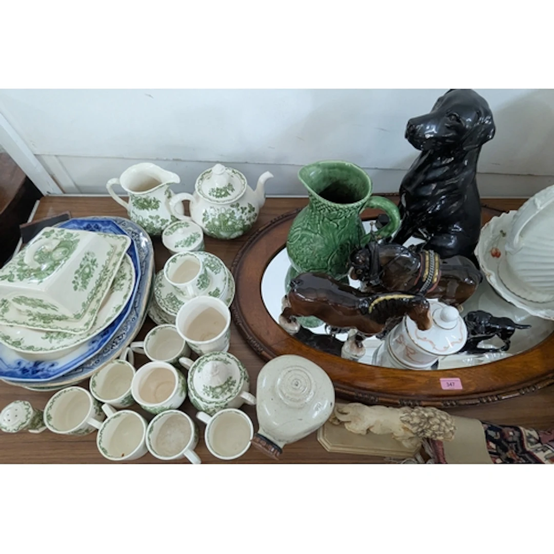 A mixed group of collectables to include two Beswick horses,...