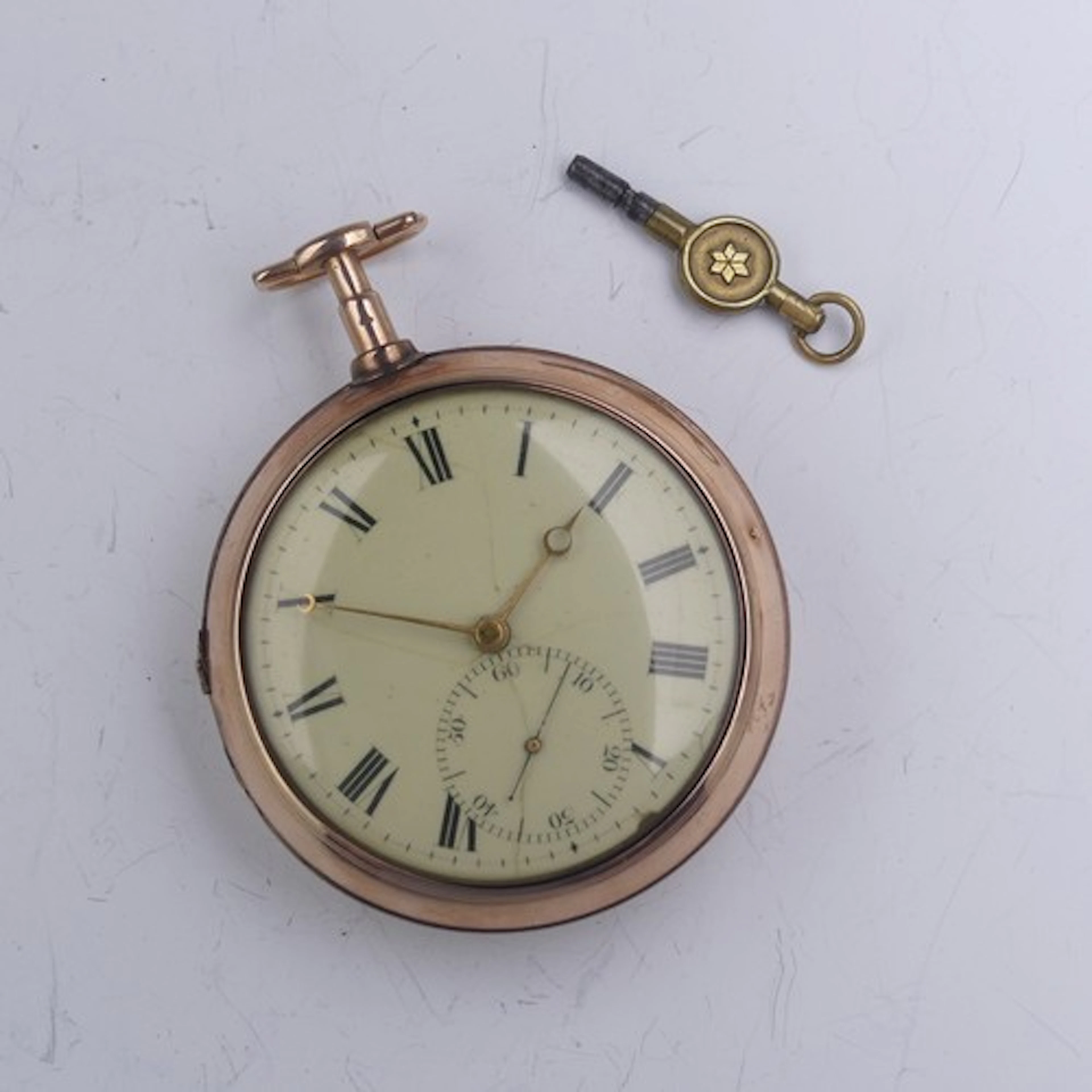 A George III 18ct gold pair cased Pocket Watch, the white en...