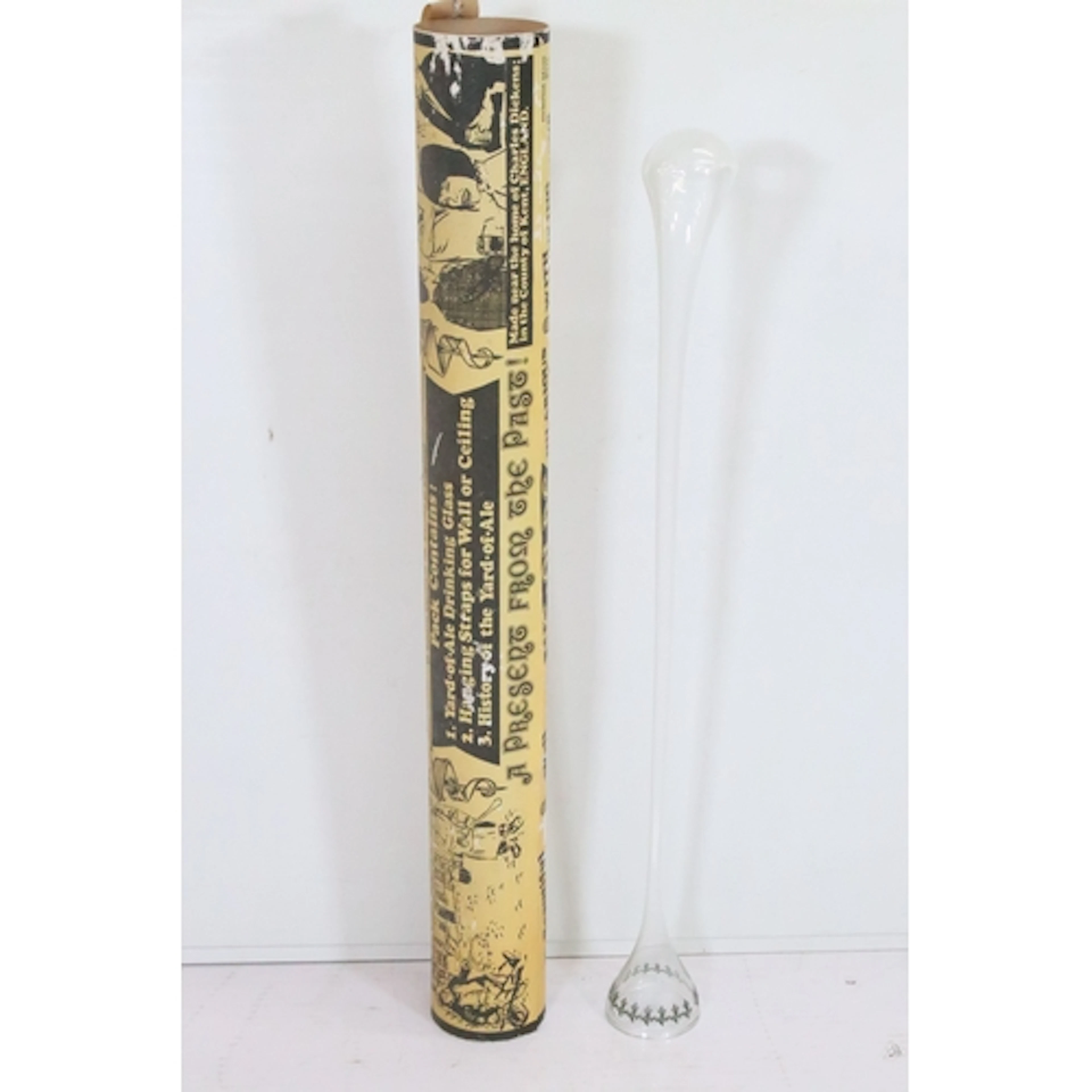 400 Years of Drinking Yard of ale glass, in original box