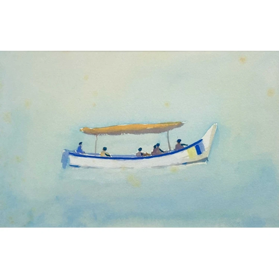 § John MILLER (1931-2002) Dolphin Watchers Gouache, stamp s...
