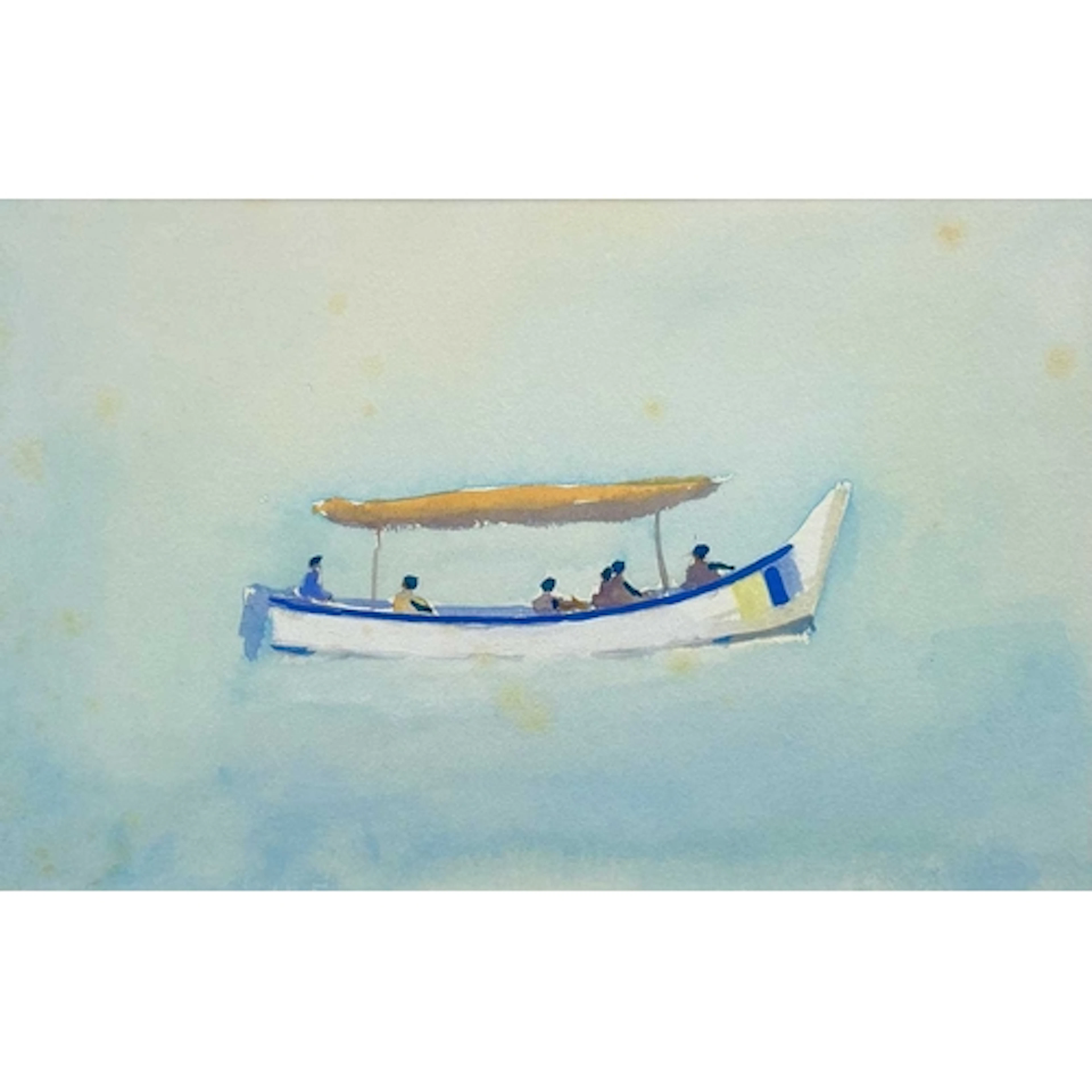 § John MILLER (1931-2002) Dolphin Watchers Gouache, stamp s...