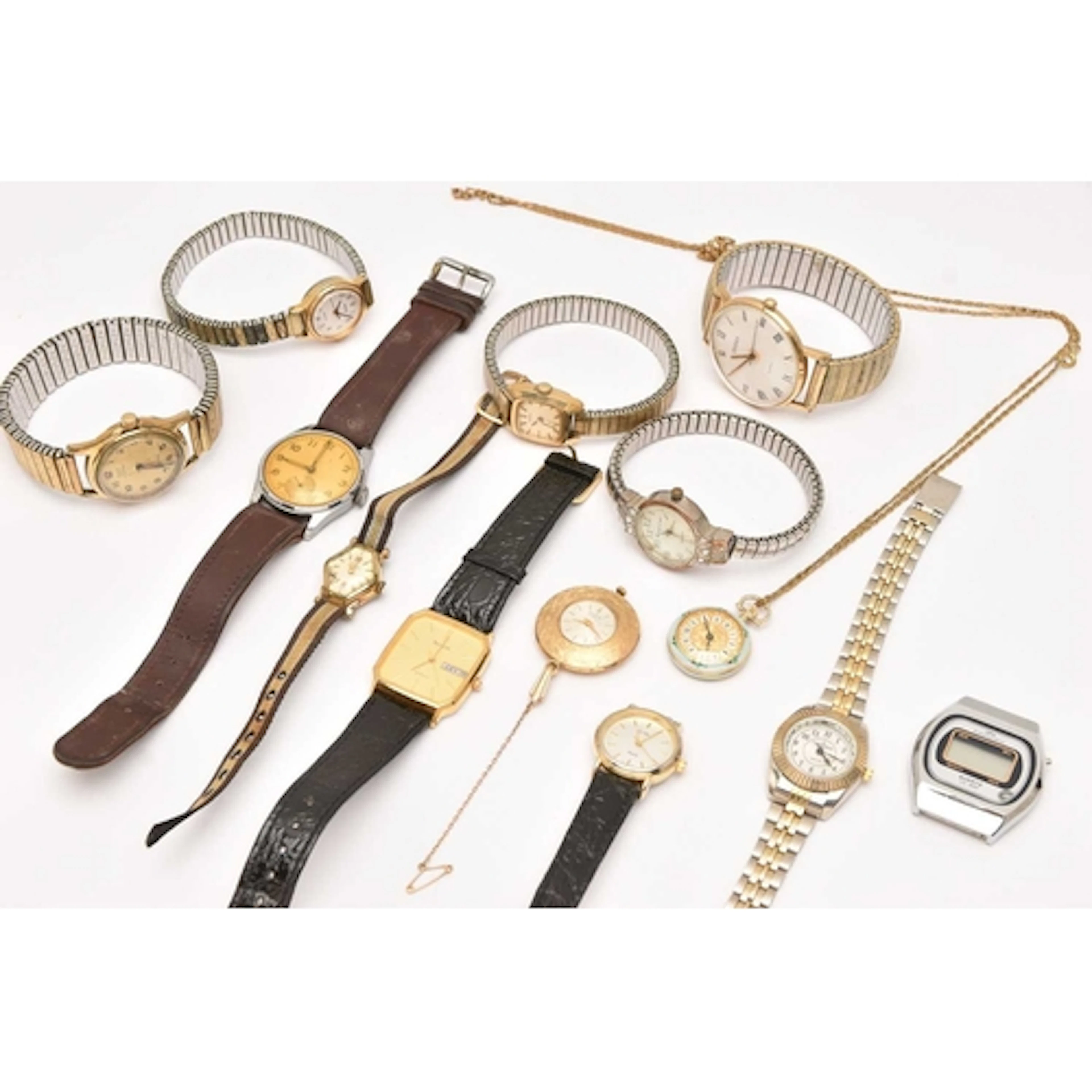 AN ASSORTMENT OF WATCHES, ten wristwatches, a watch head and...