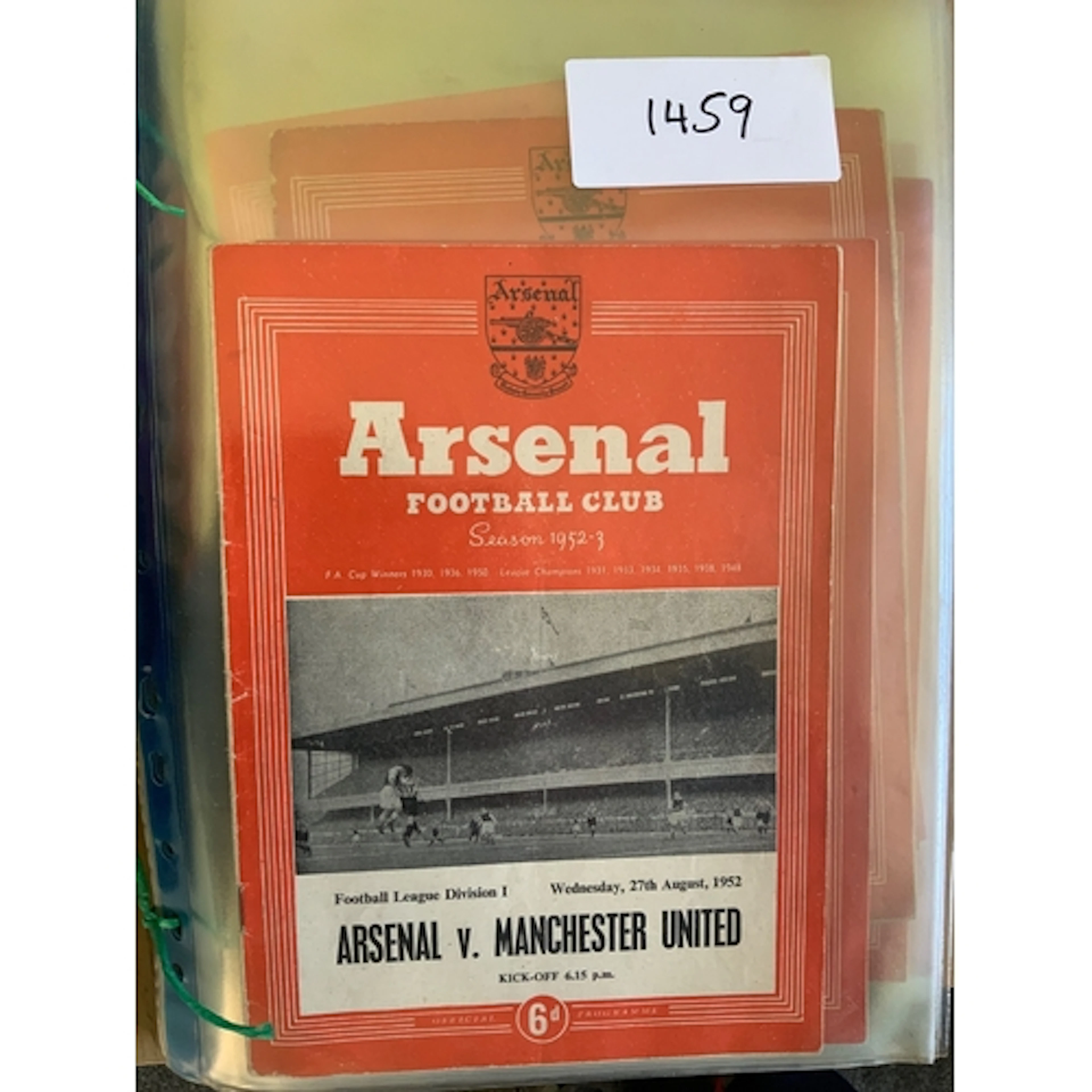 52/53 Arsenal Home Football Programmes: All 21 league matche...