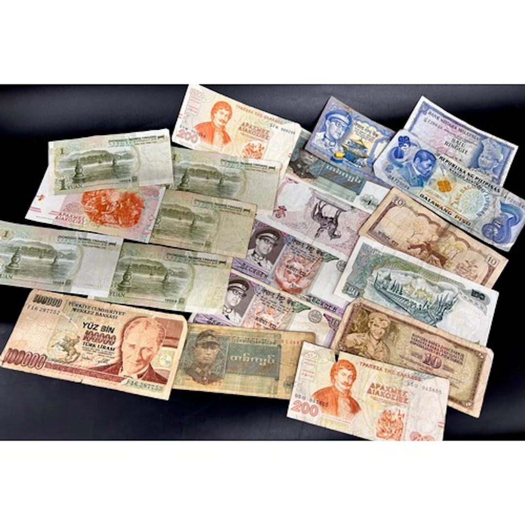 A collection of bank notes