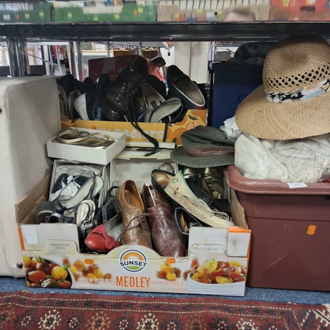SIX BOXES OF ASSORTED CLOTHING ETC to include a large quanti...