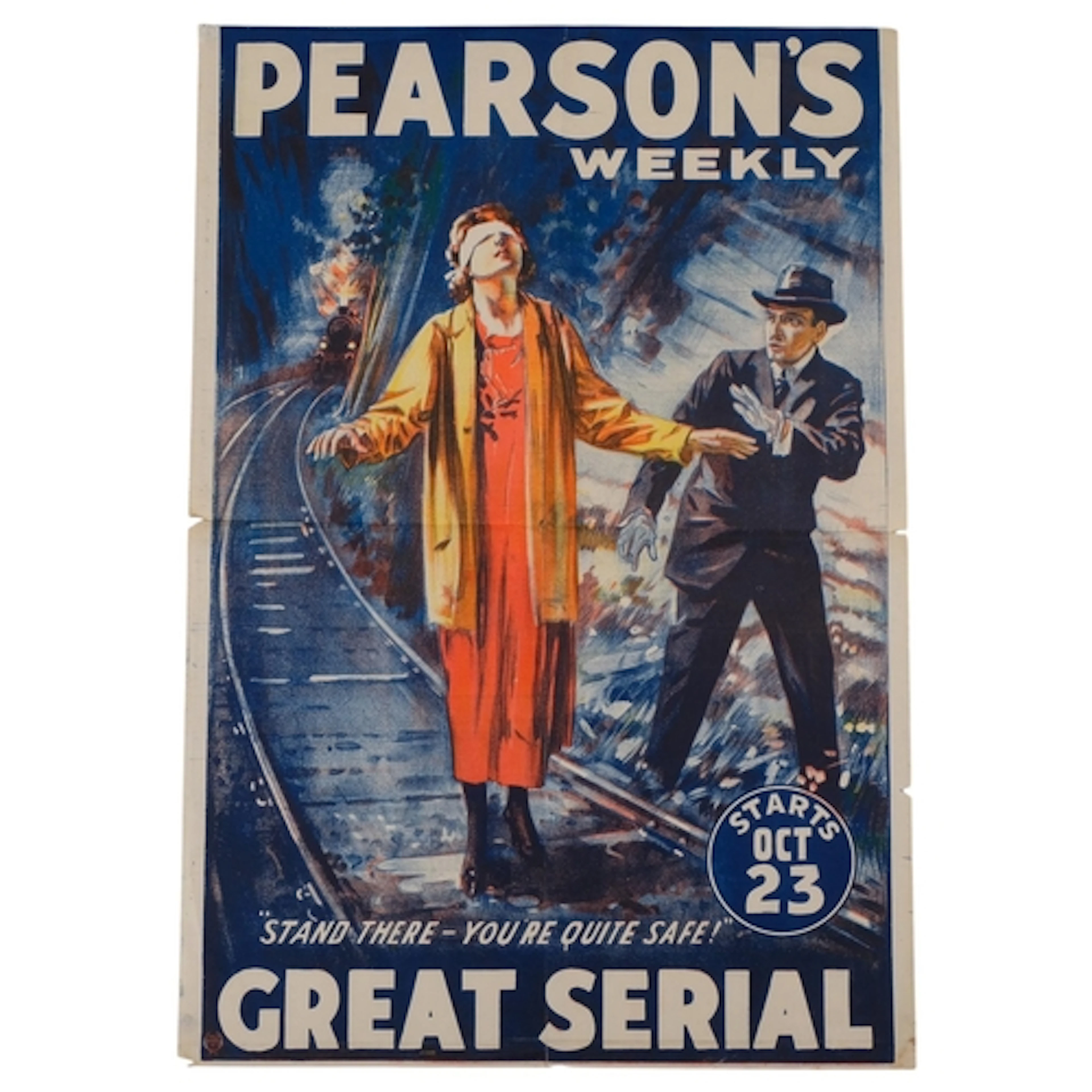 A 1930's advertising poster for Pearson's weekly, 73cm x 50c...