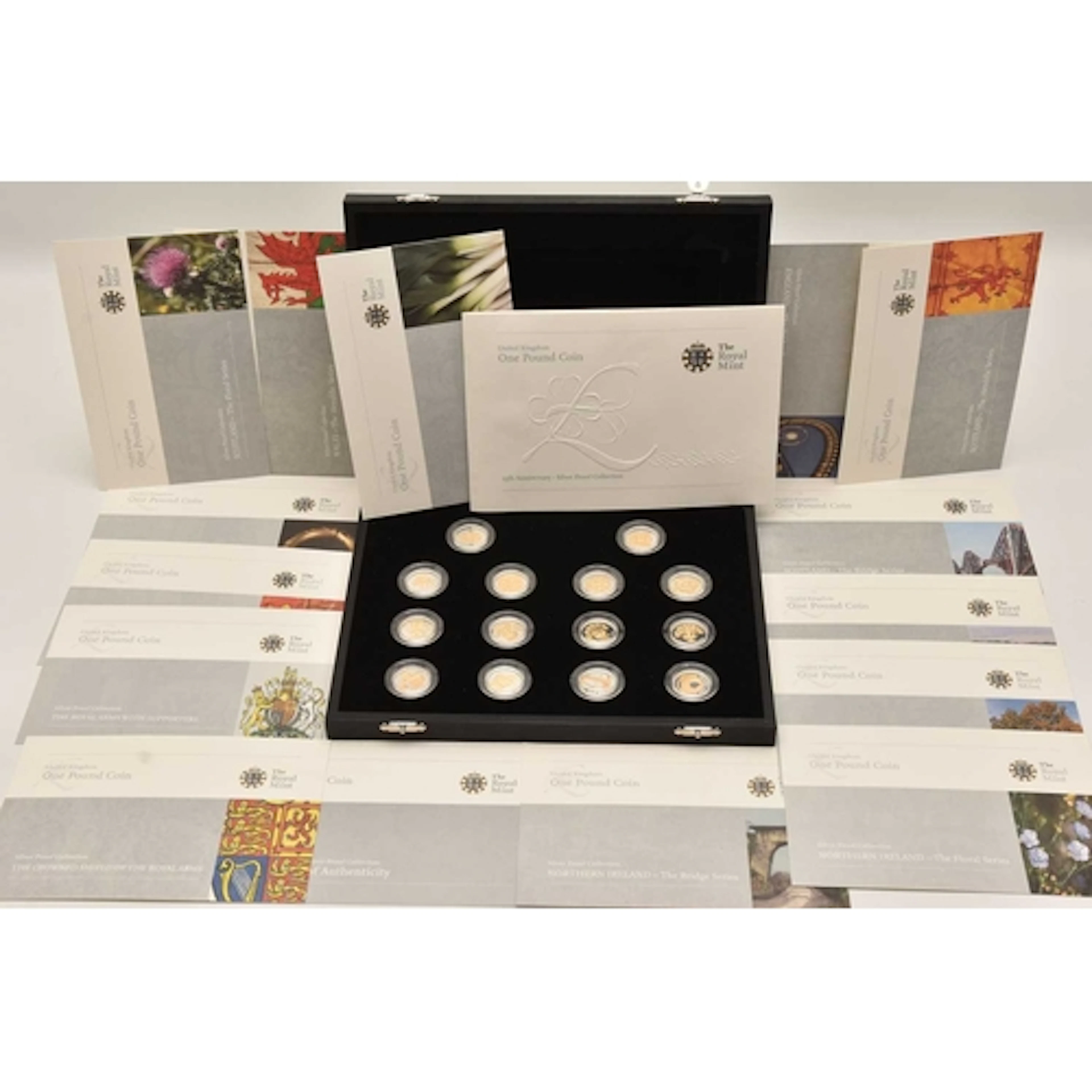 Silver. A cased UK One Pound Coin 25th Anniversary Silver Pr...