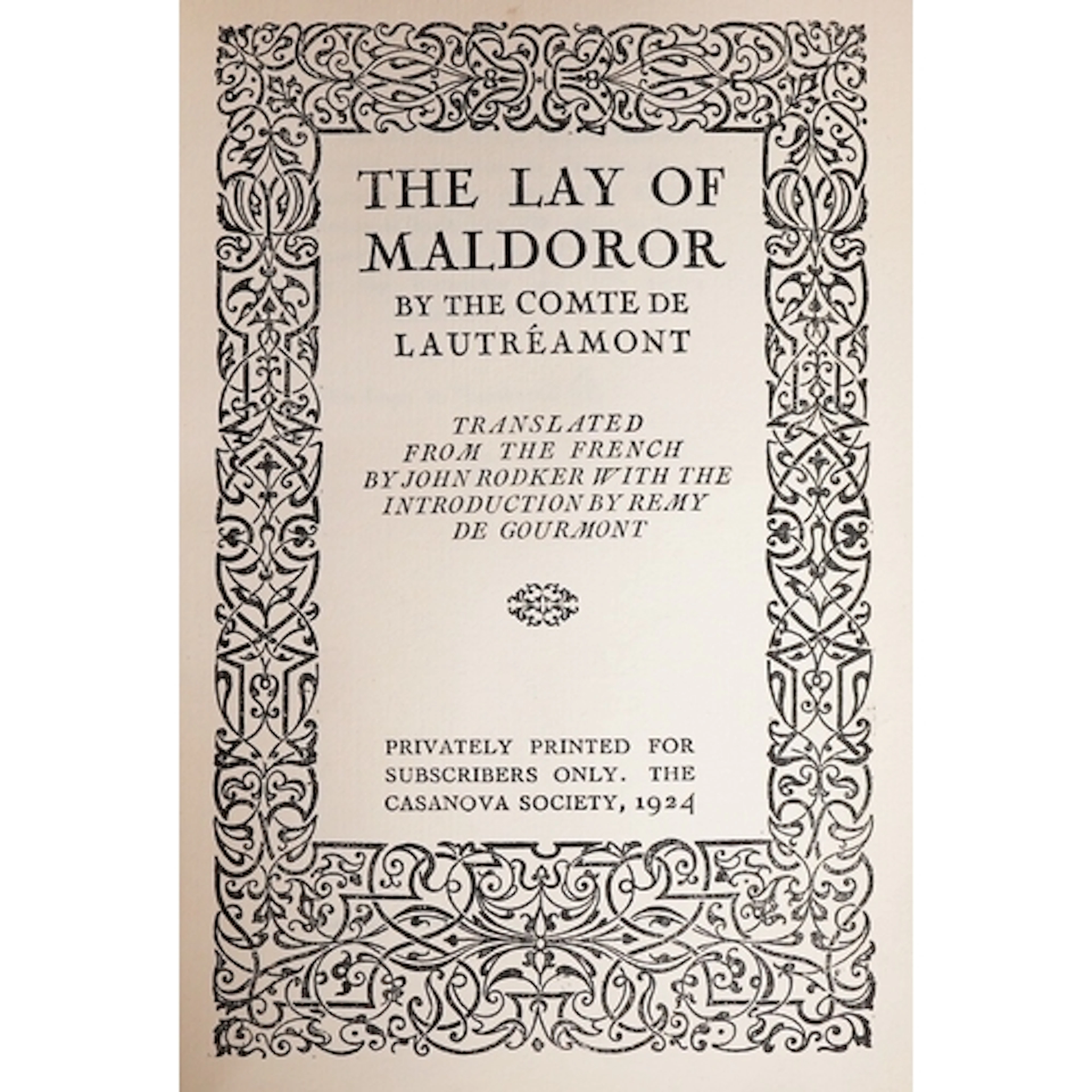 ° ° Lautremont, Isidore Ducasse (Comte de) The Lay of Maldor...
