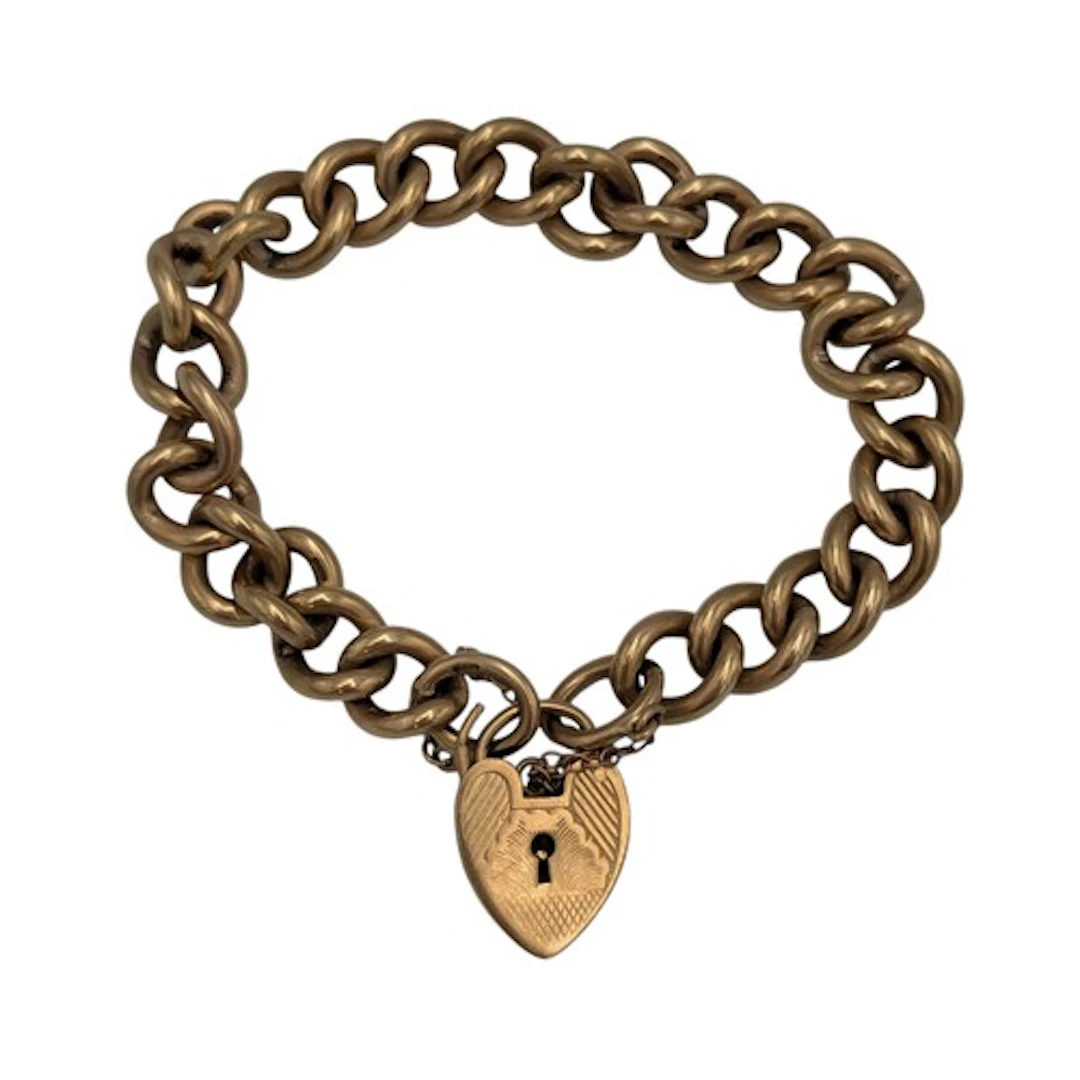 A 9ct gold curb link bracelet, padlock clasp, 38.3g