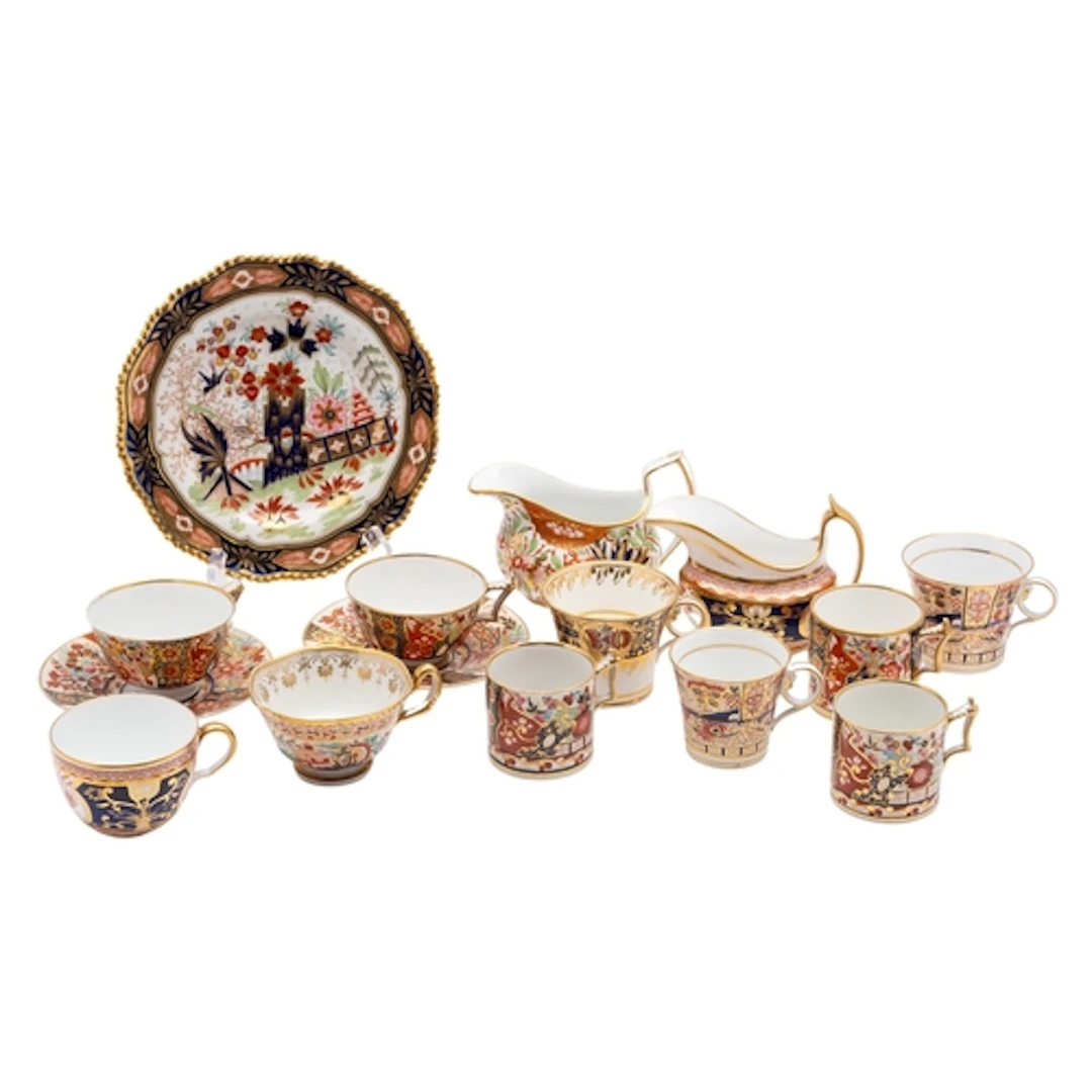 A collection of early 19th century English 'Imari' tea and c...