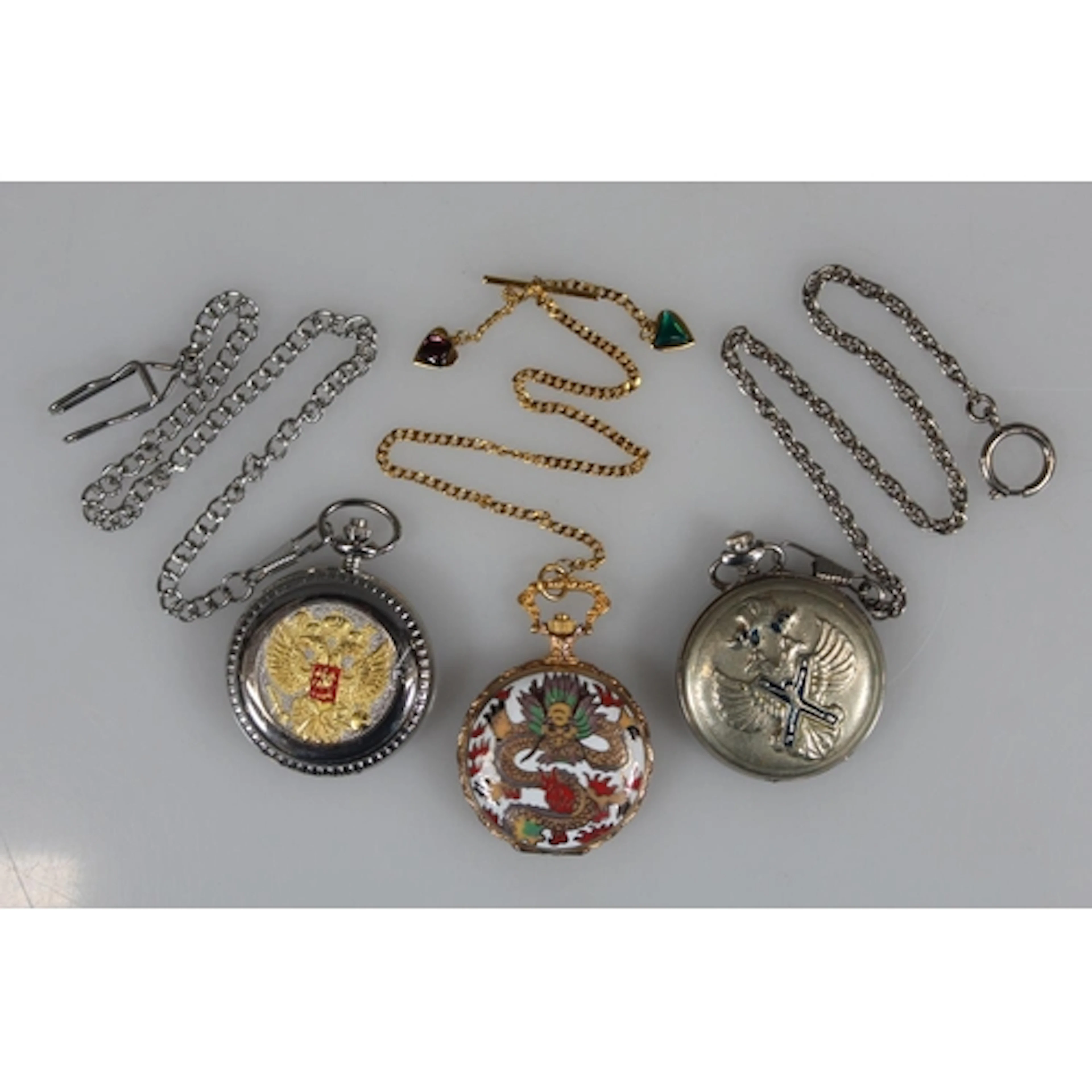 Molnija of Russia white metal cased pocket watch with St And...