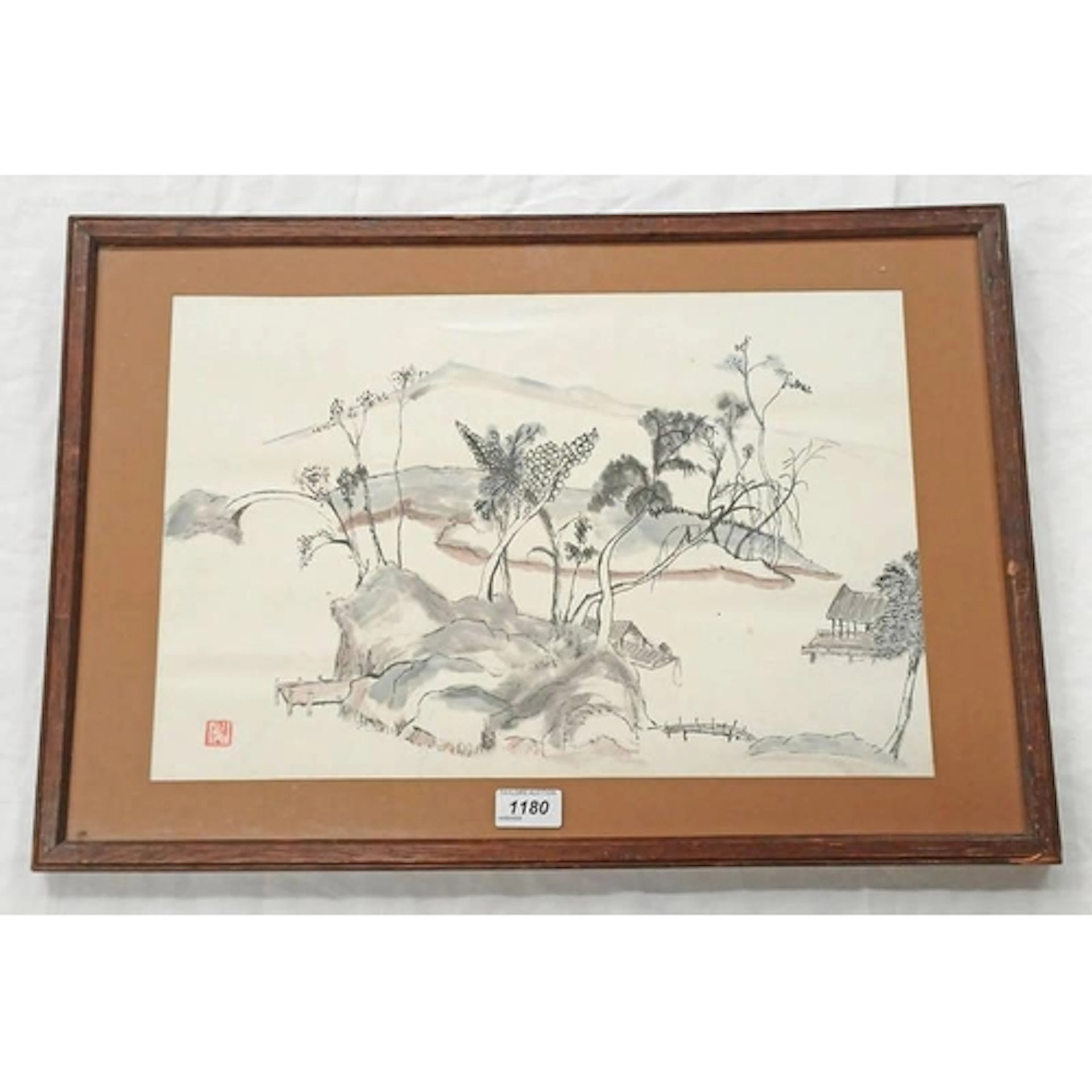 EARLY 20TH CENTURY CHINESE LANDSCAPE PAINTING WITH STAMP 29C...