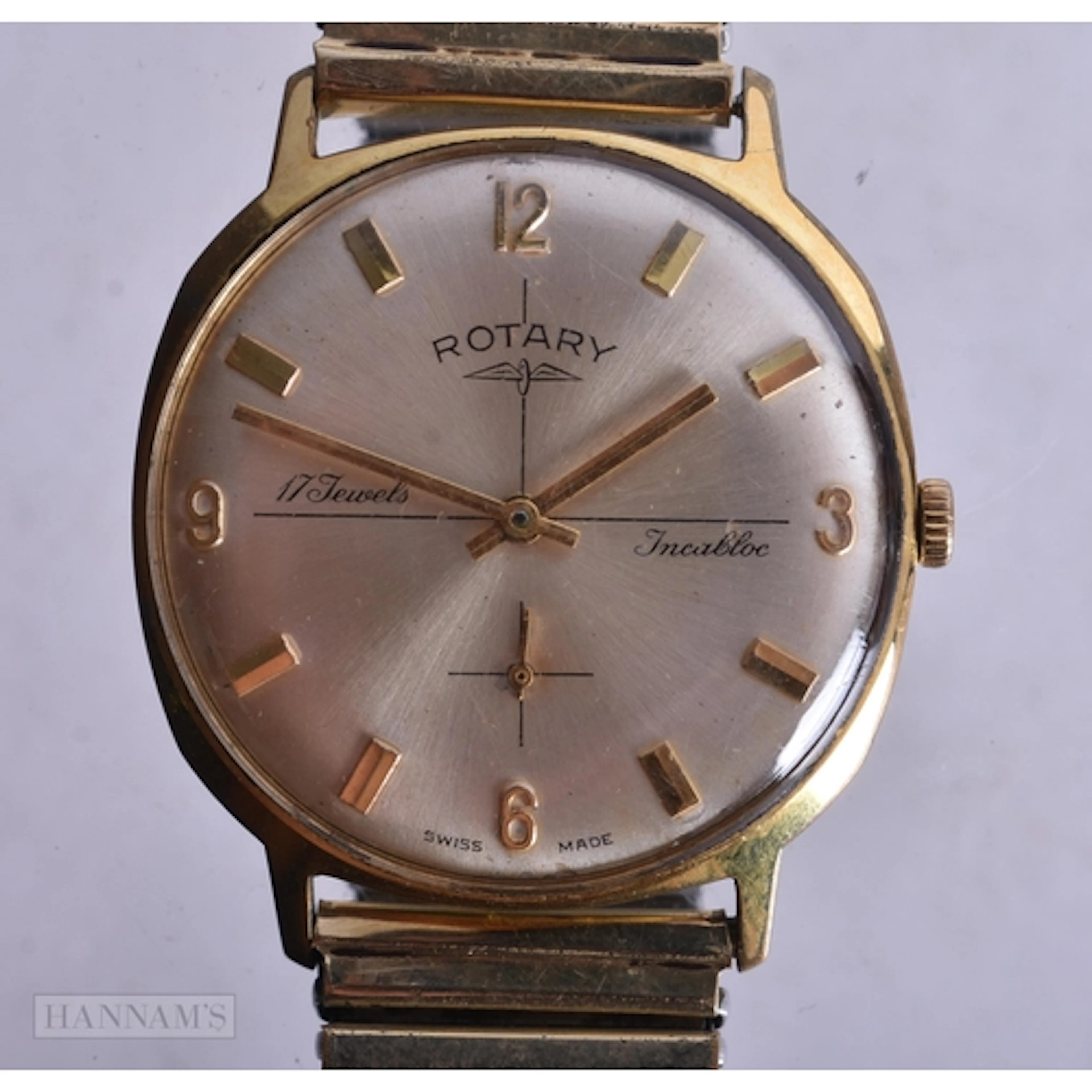 Rotary Cross Hair Dial Hand-Wind Watch Working. 3.25 cm wide...