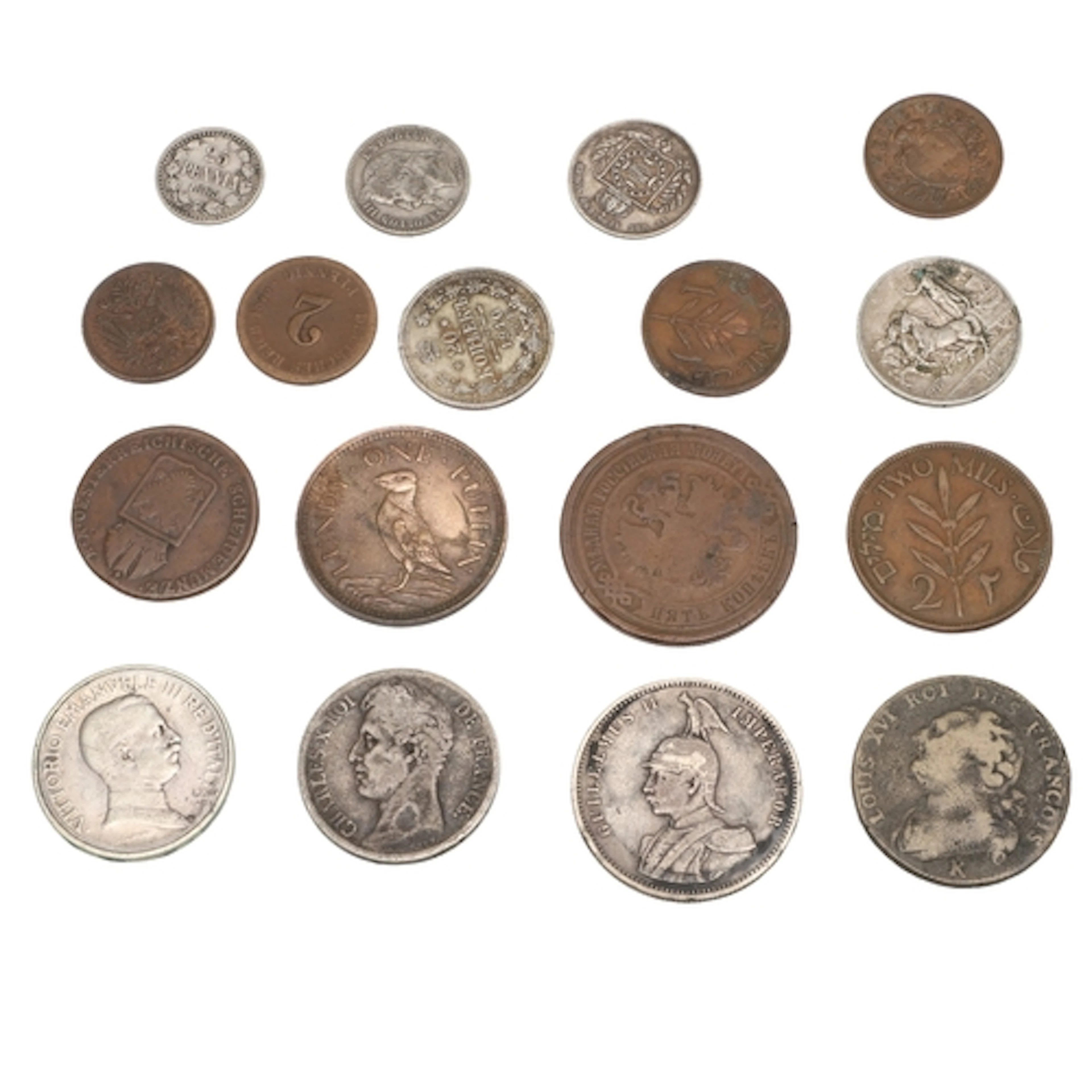 A SMALL COLLECTION OF WORLD COINS TO INCLUDE A DUTCH EAST AF...