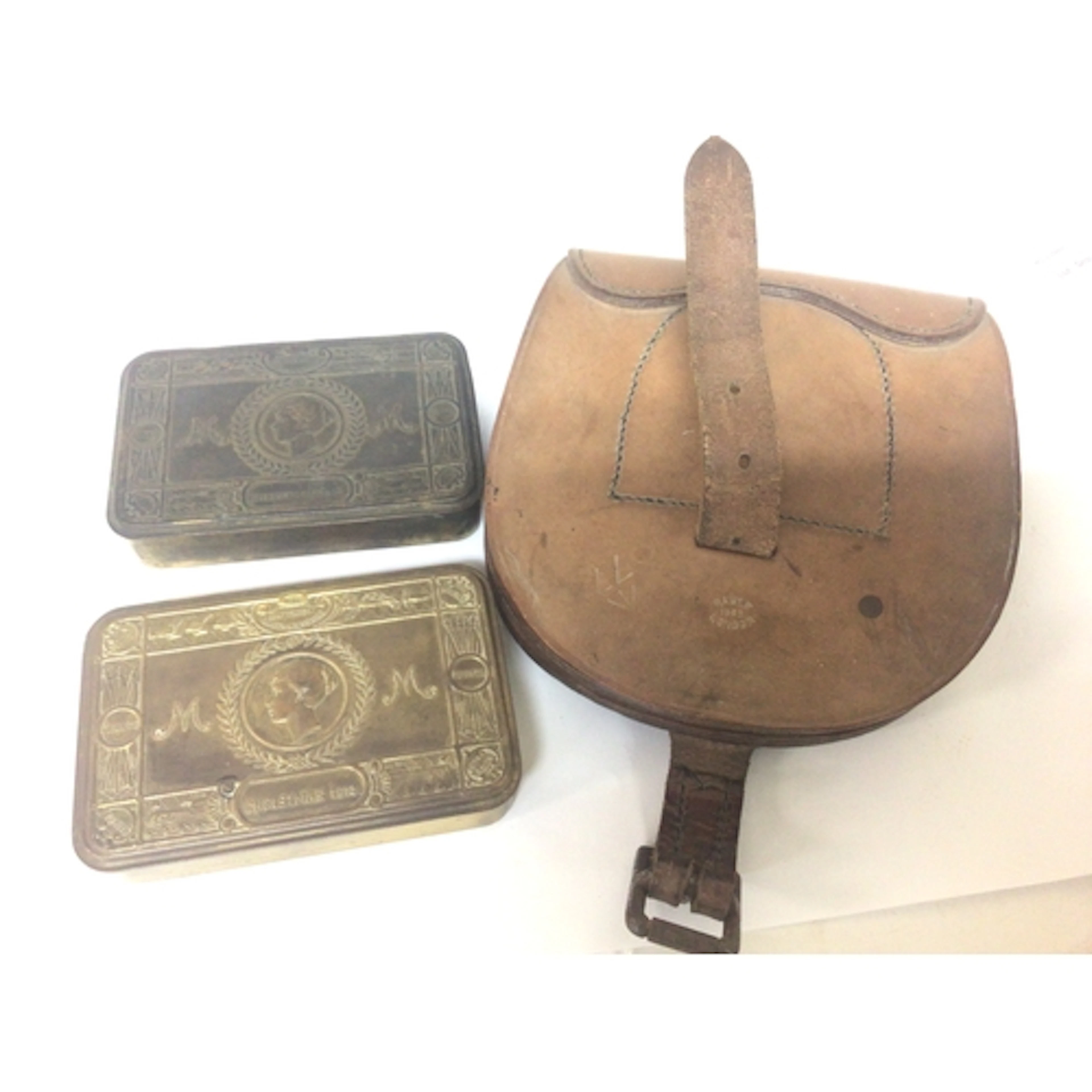 Two I world war Christmas tins and a military cavalry ...