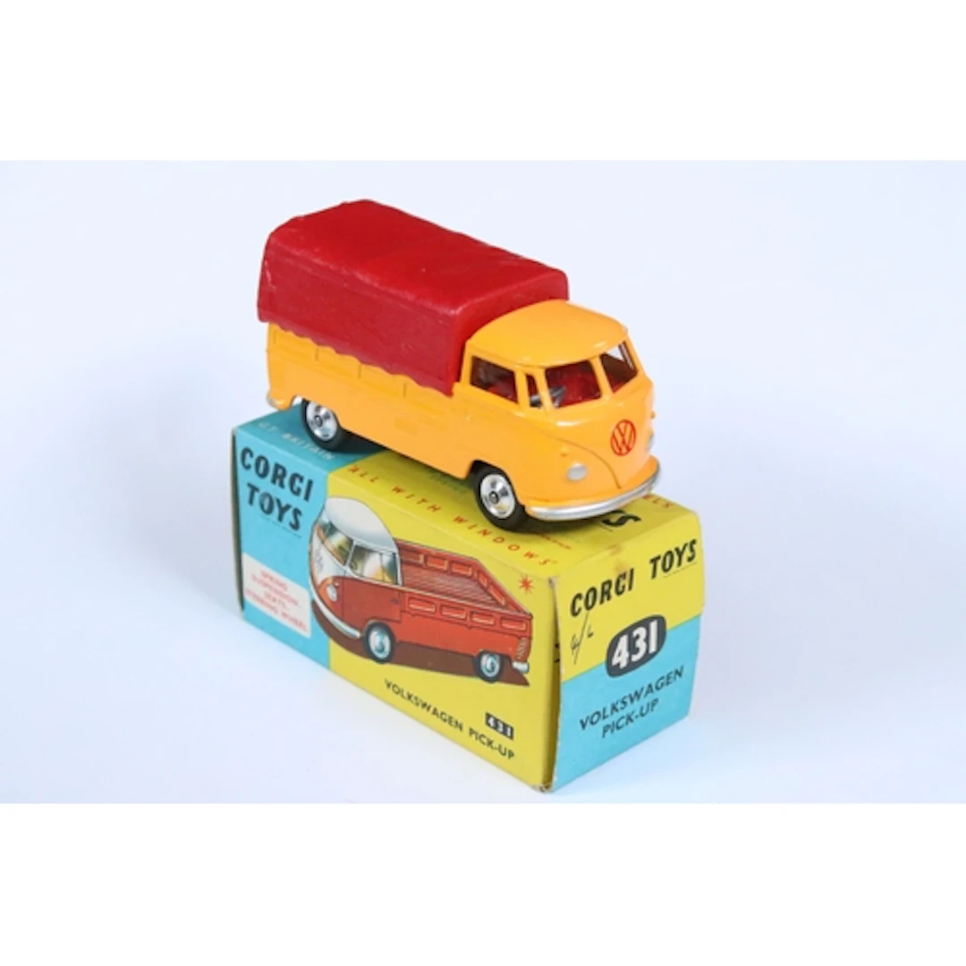 Boxed Corgi 431 Volkswagen Pick Up diecast model in yellow w...