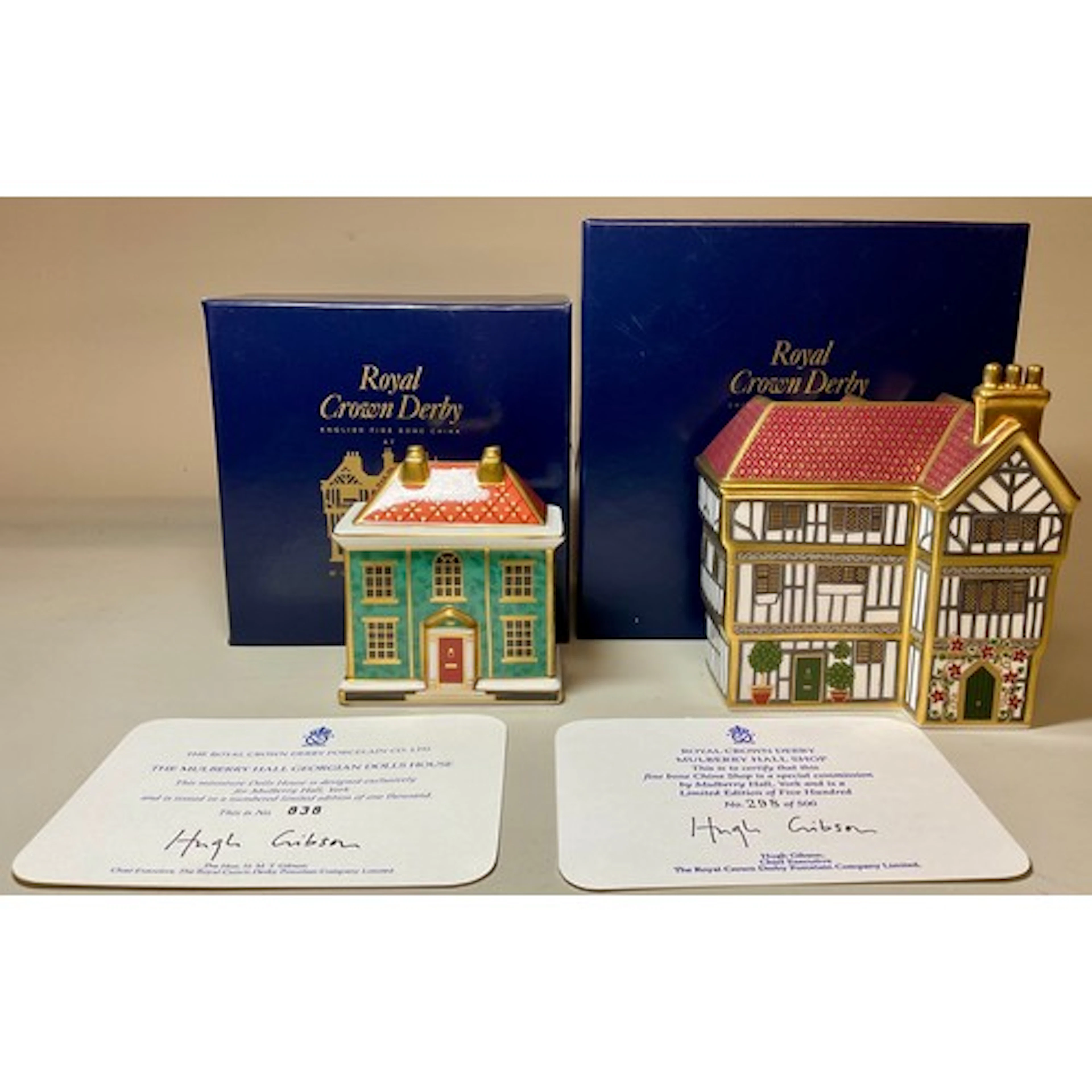 A Royal Crown Derby miniature model building, Mulberry Hall ...