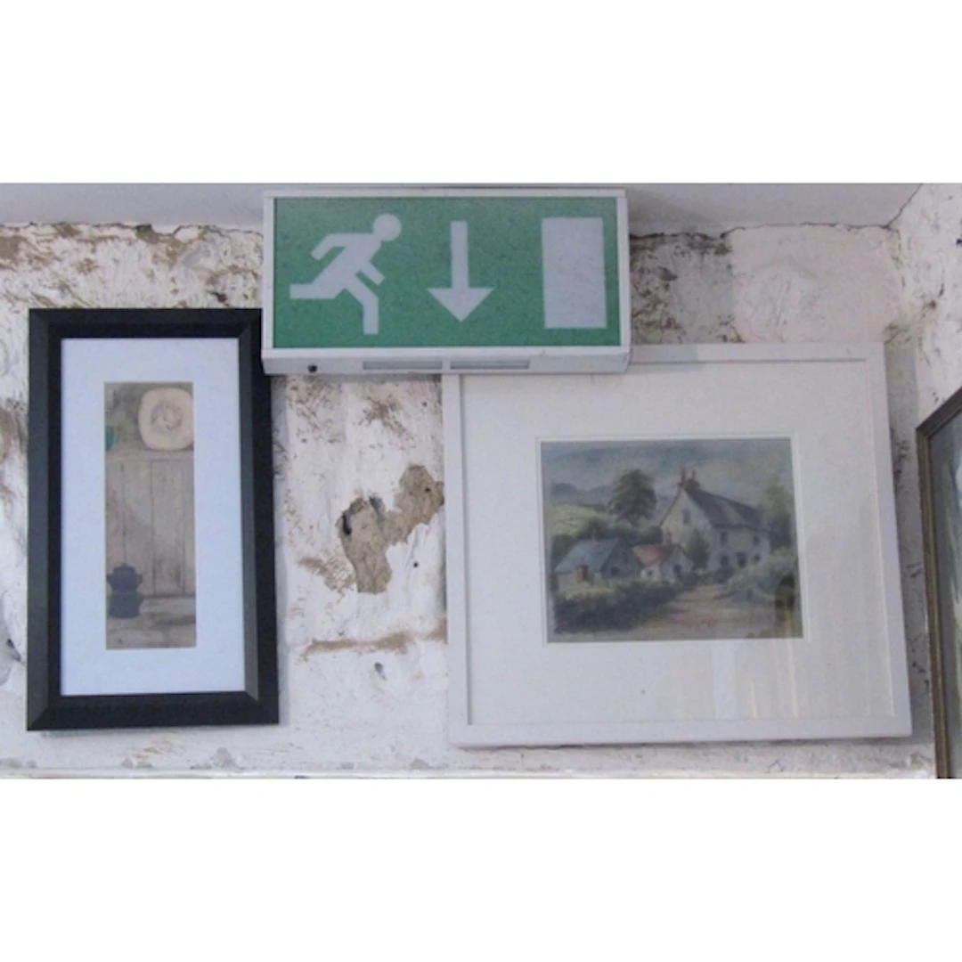 Framed Watercolour Town Scene with Buildings and Another Two...