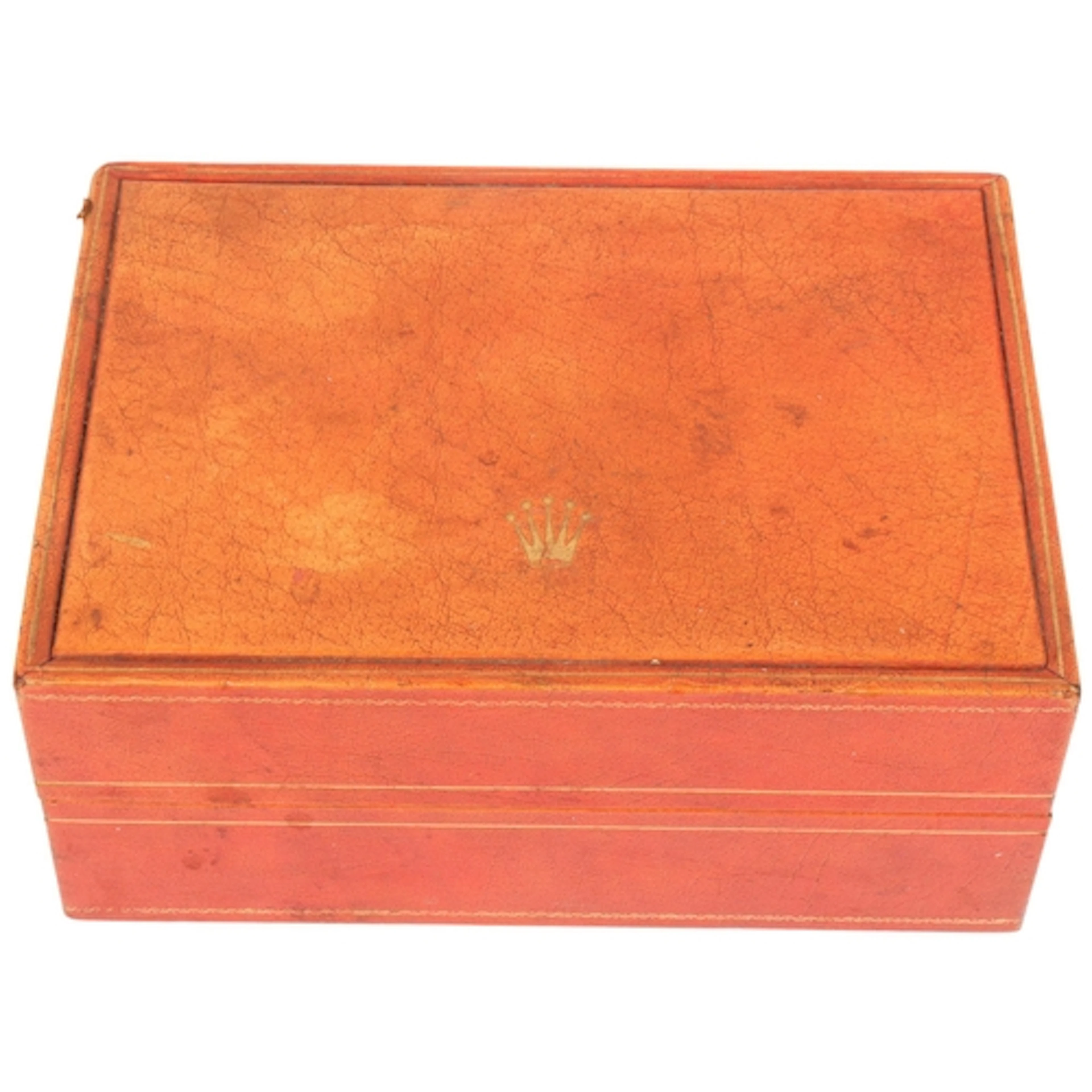 ROLEX - a Vintage brown/caramel watch box, circa 1970s, 18.5...