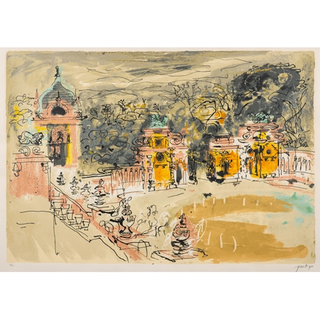 * John Piper (British, 1903-1992) - Harlaxton Hall - Limit...