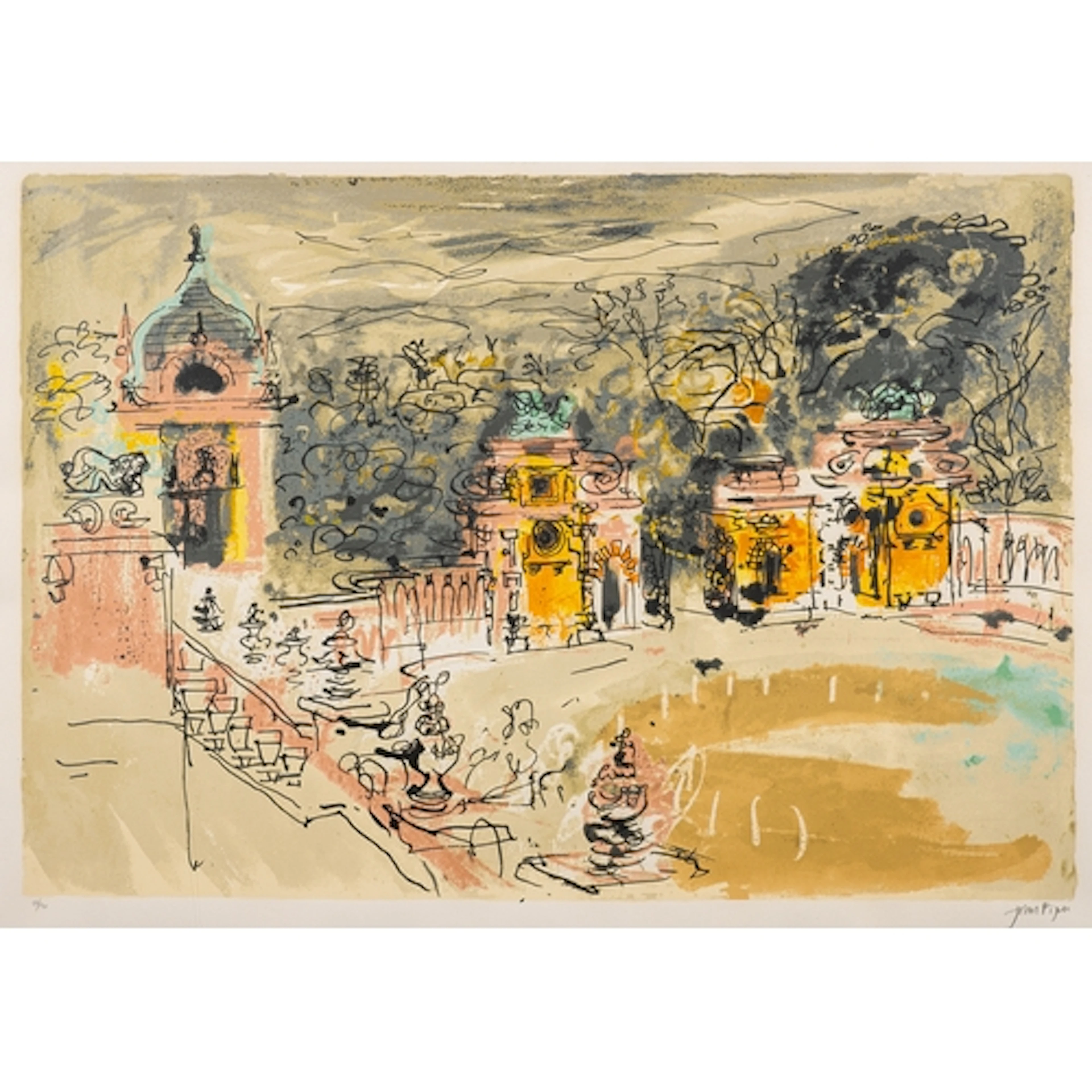 * John Piper (British, 1903-1992) - Harlaxton Hall - Limit...