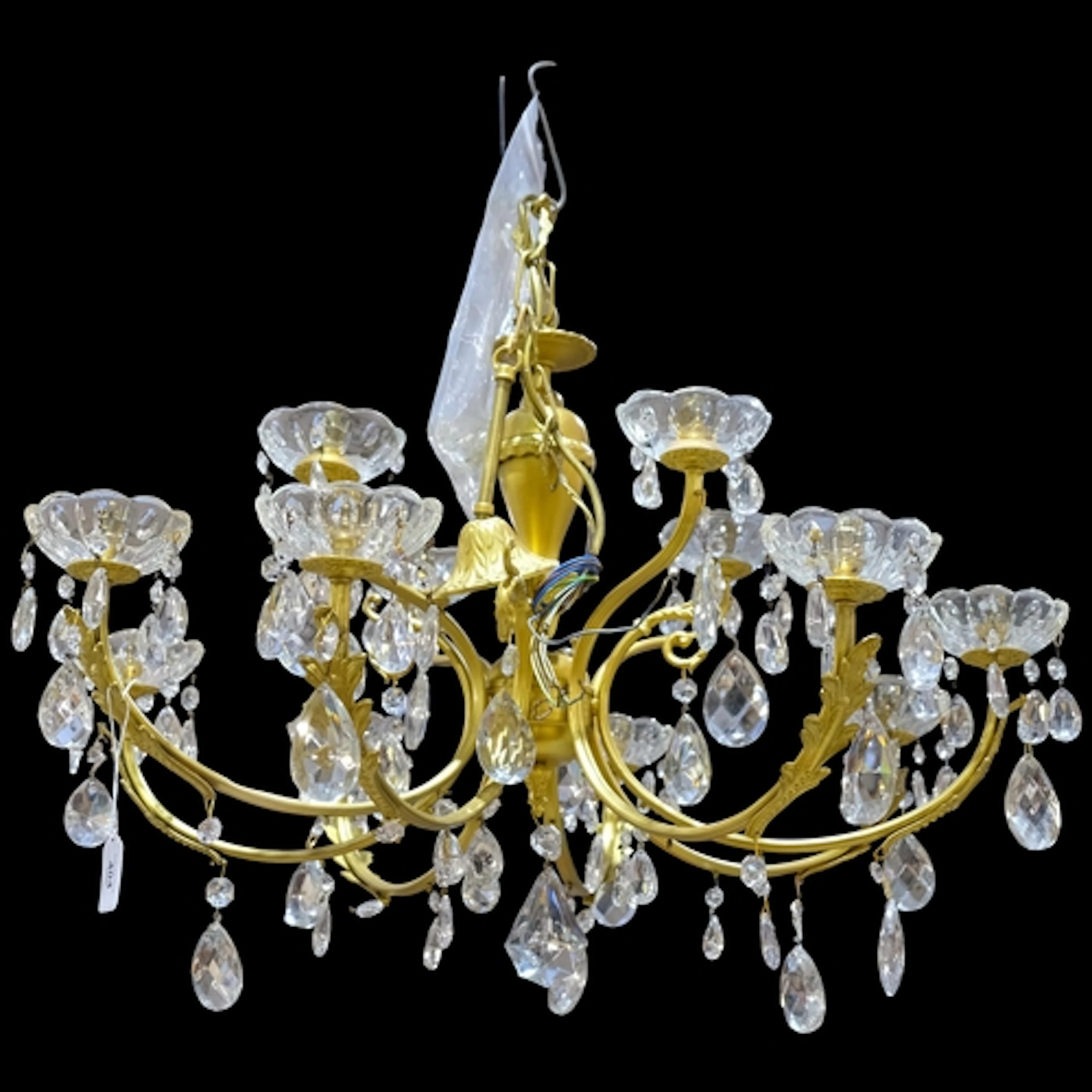 A contemporary Continental design gilt wrought metal 8-branc...