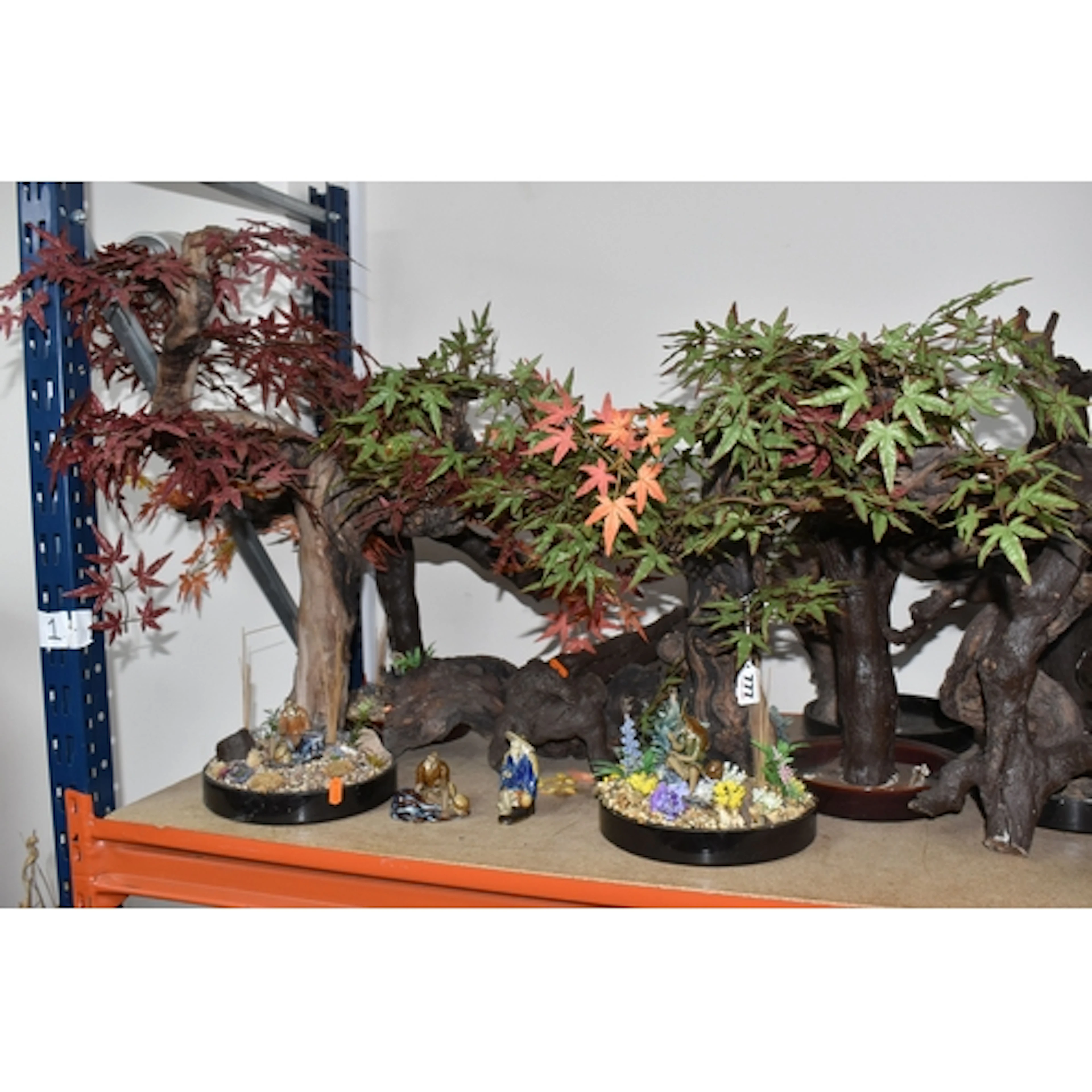 A GROUP OF BONSAI RELATED CRAFT ITEMS, comprising two fully ...
