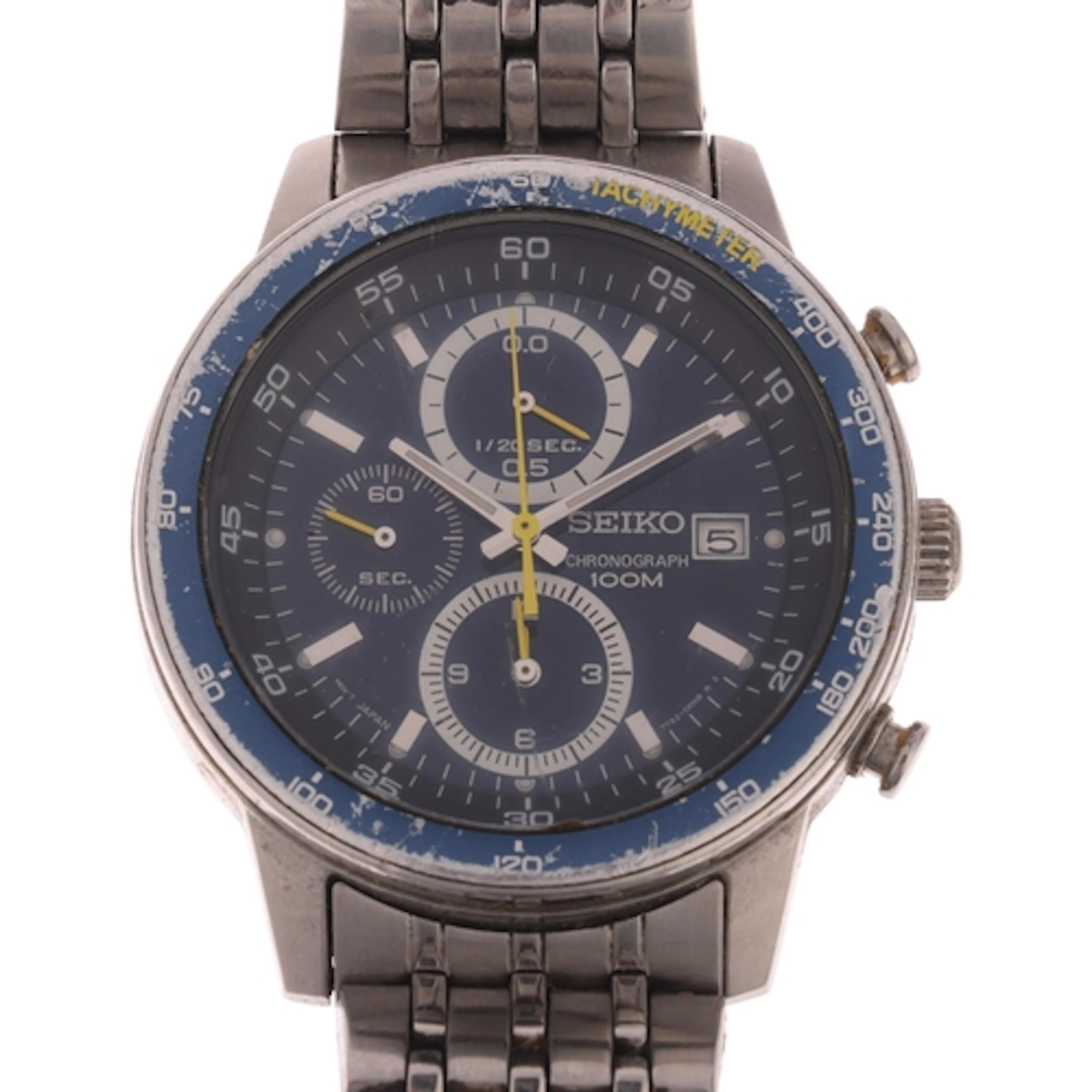 SEIKO - a stainless steel chronograph 100M quartz calendar b...