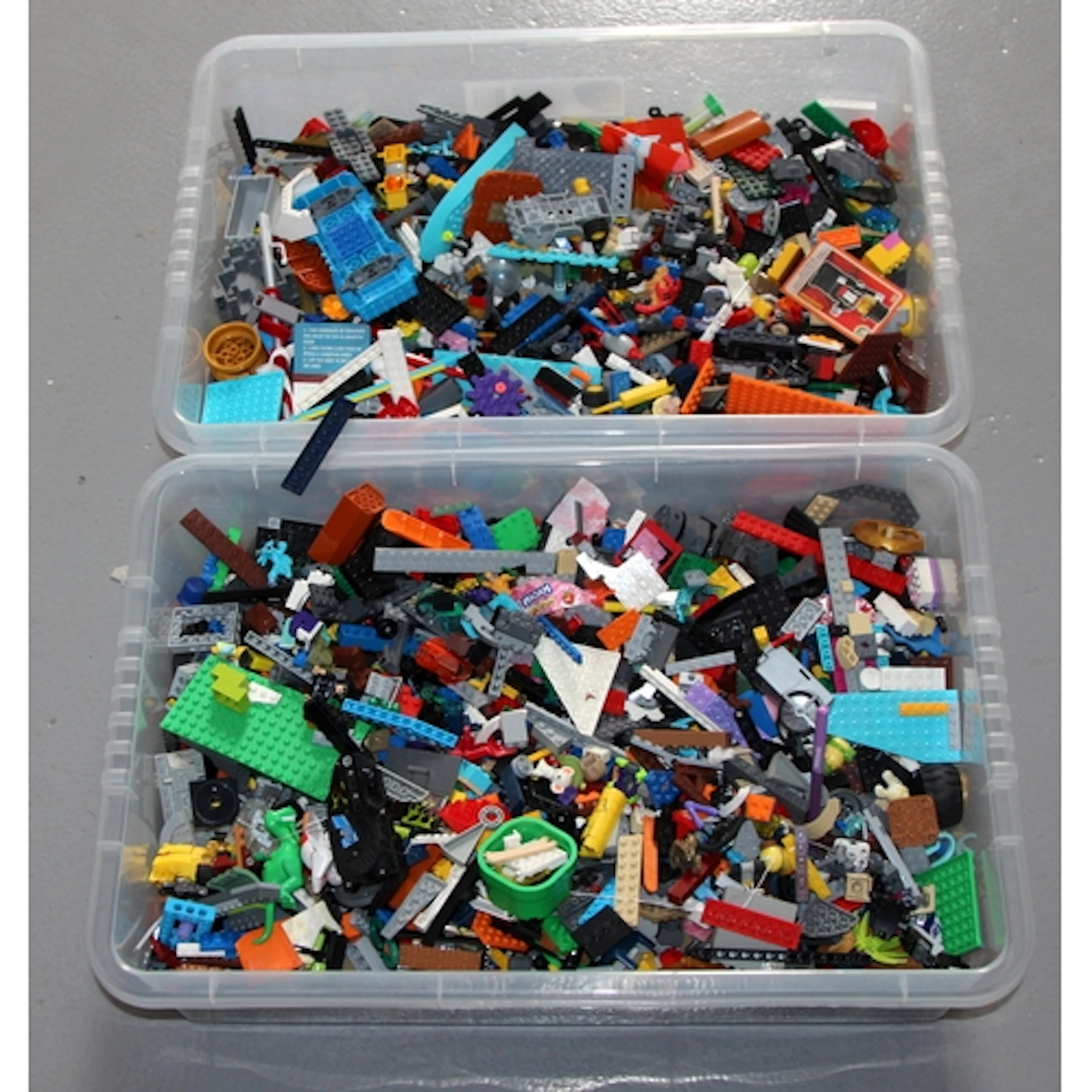 A large quantity of loose Lego, two tubs