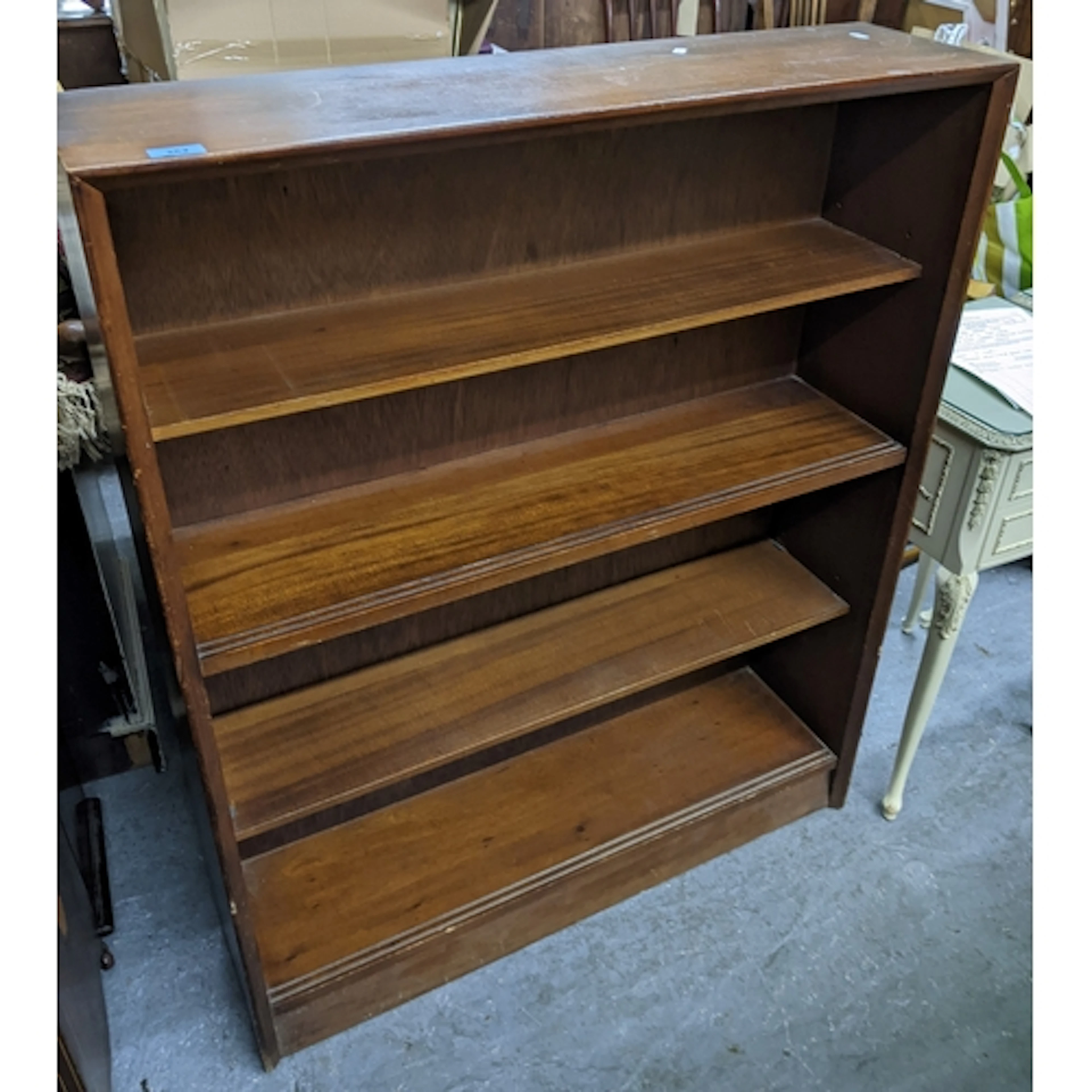A Herbert E Gibbs Autographed furniture, mahogany open bookc...