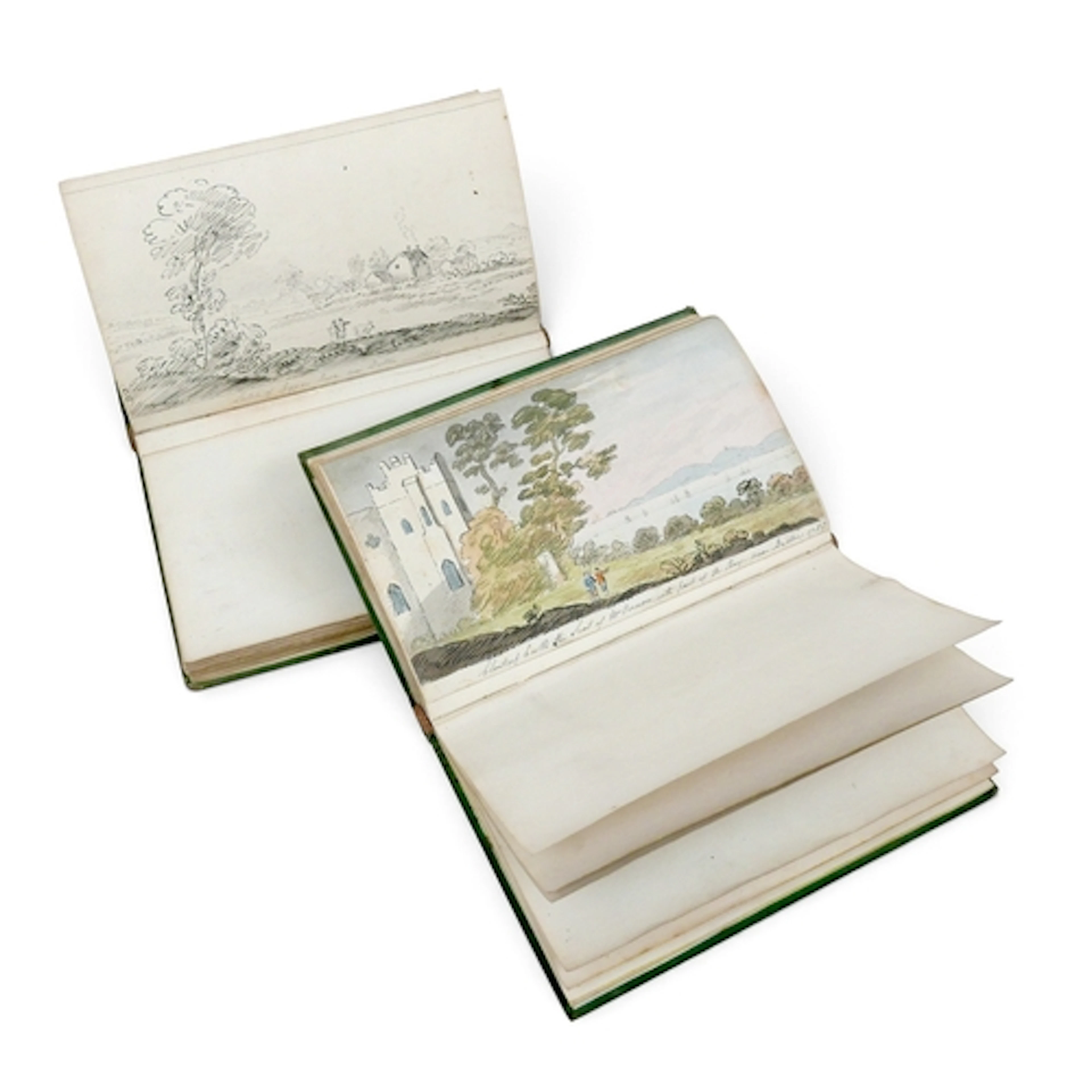 IRISH SCHOOL, 1788-9 TWO ALBUMS OF 90 DRAWINGS OF VIEWS. of ...