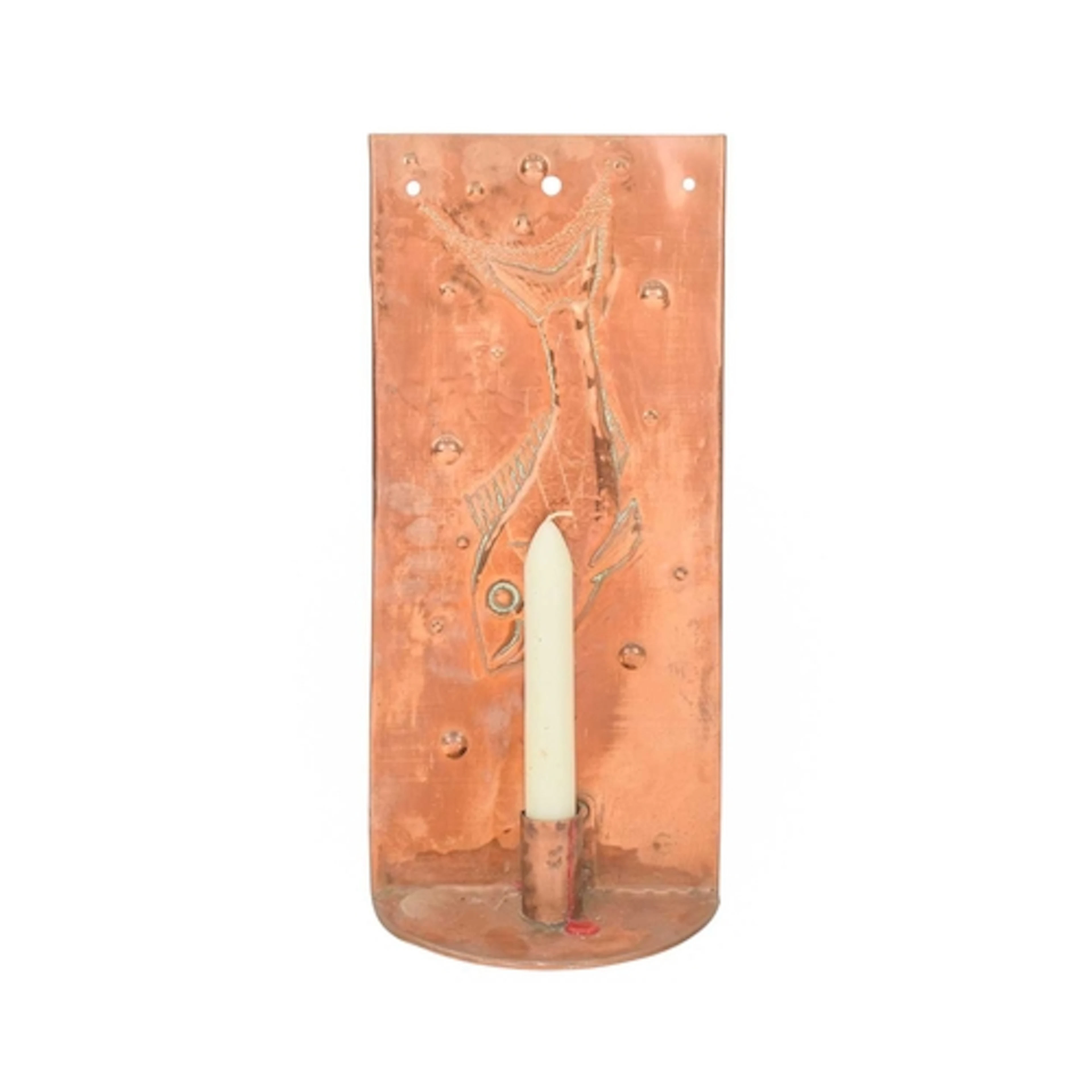 § Gordon COUCH (1944) Copper candle holder Signed and inscri...