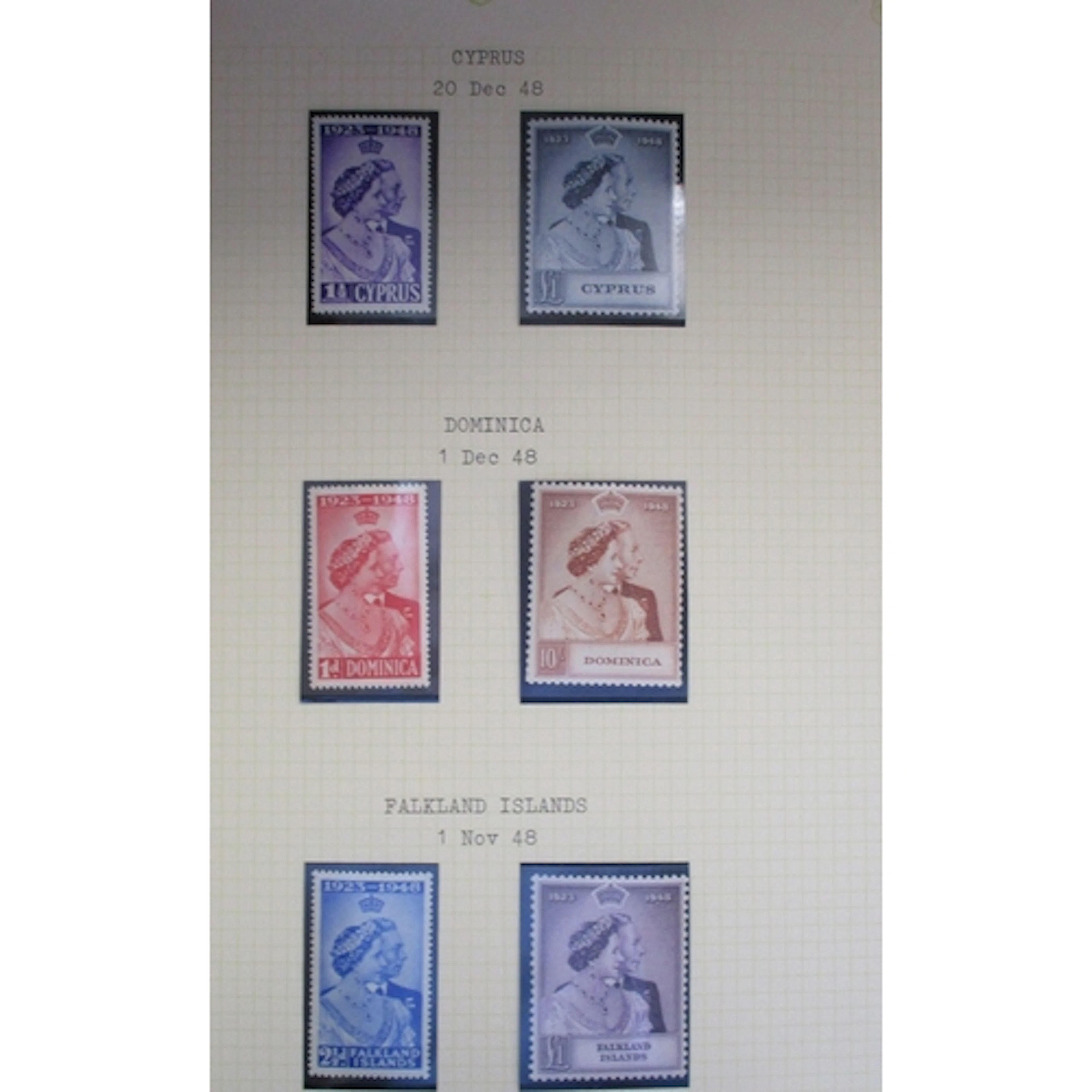 1948 Royal Silver Wedding complete set all seems UM, in 1 SG...