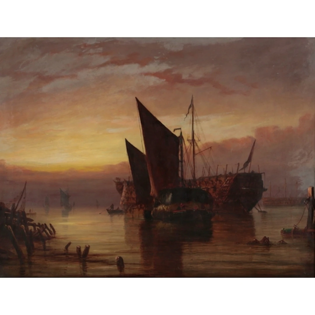 Richard Henry Nibbs (British, 1816–1893) 'Hay Barge and Man...