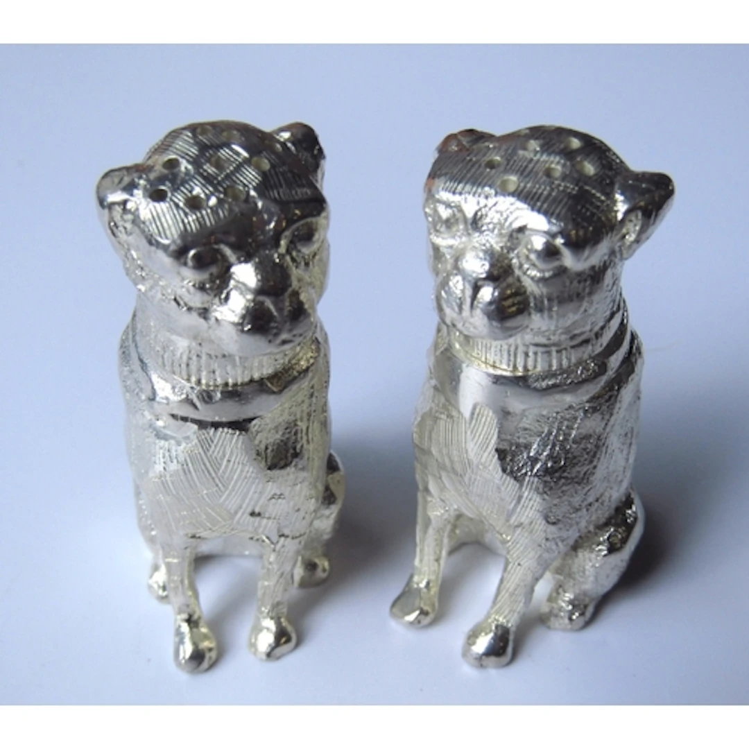 Pair of Novelty Canine Motif Salt and Peppers Attractively D...