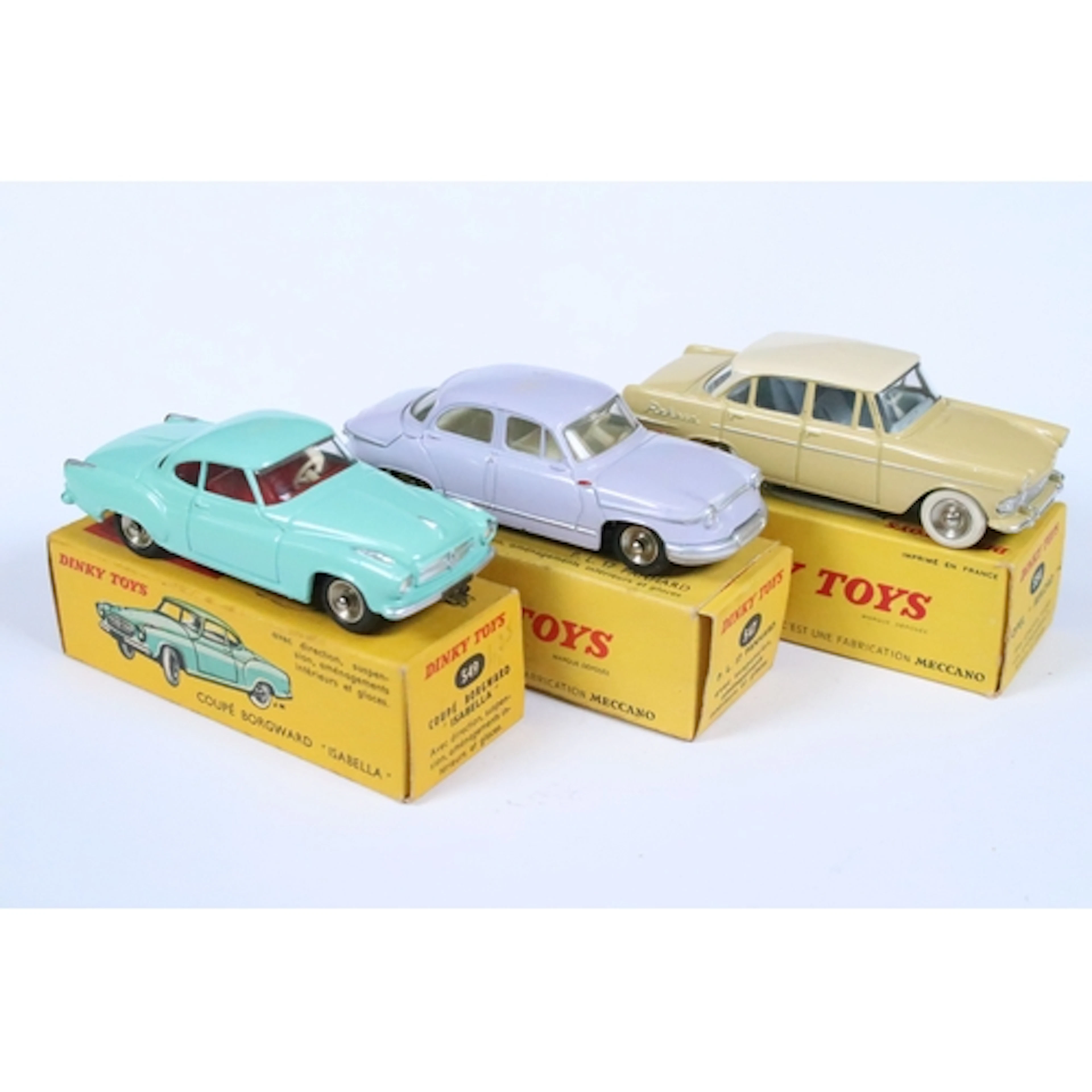 Three boxed French Dinky diecast models to include 549 Coupe...