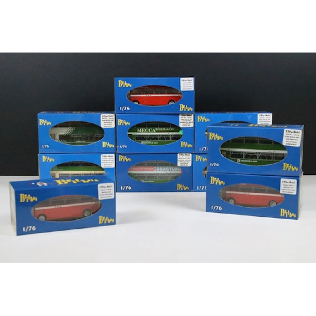 Ten boxed Britbus diecast model buses to include AN1-18 Park...