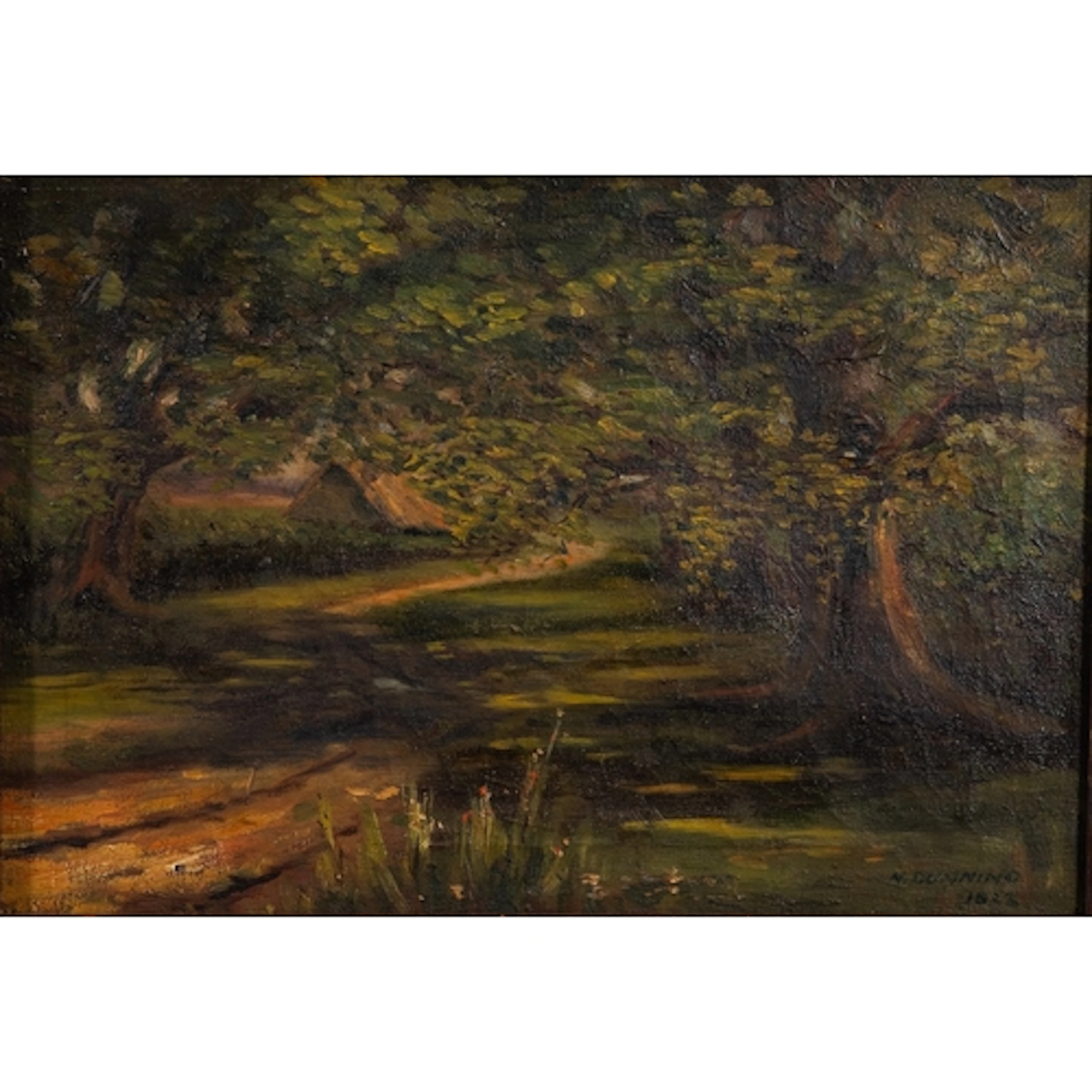 N Dunning (early 20th Century) - A woodland path - Oil on ...