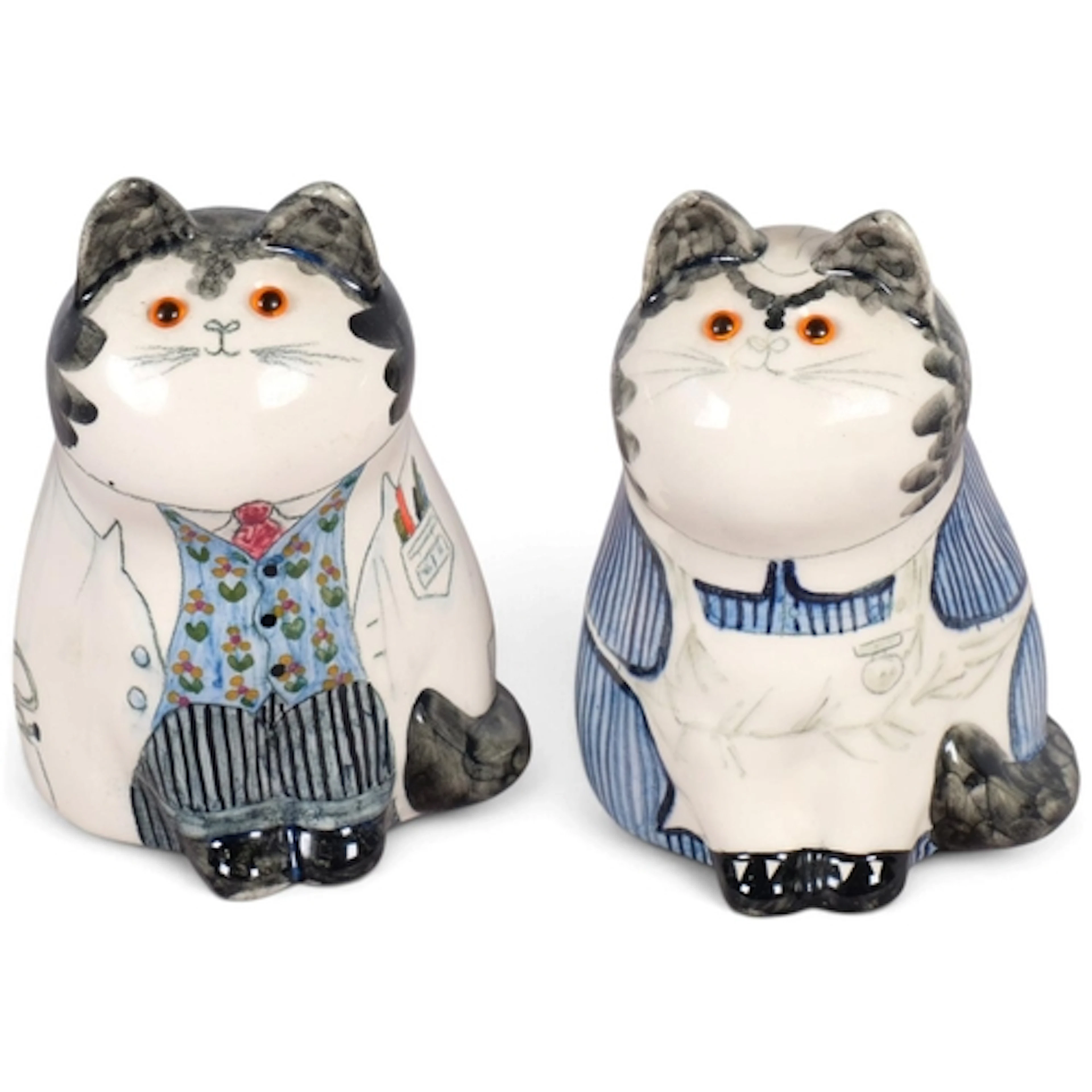 A pair of Cinque Ports Pottery, Rye Doctor and Nurse cats fr...