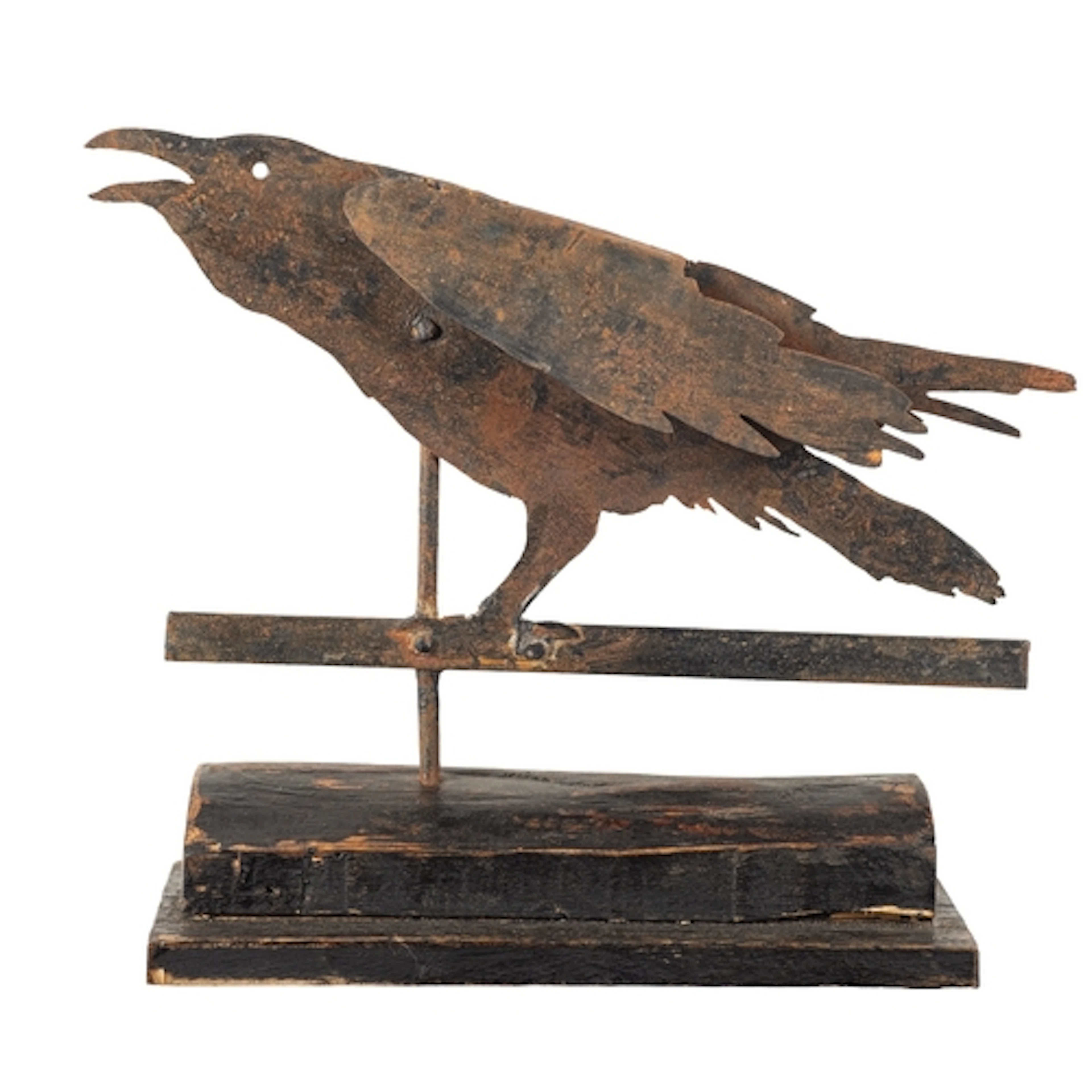 Ramsay Gillies (b. 1953); 'Crow'; a painted sheet iron sculp...