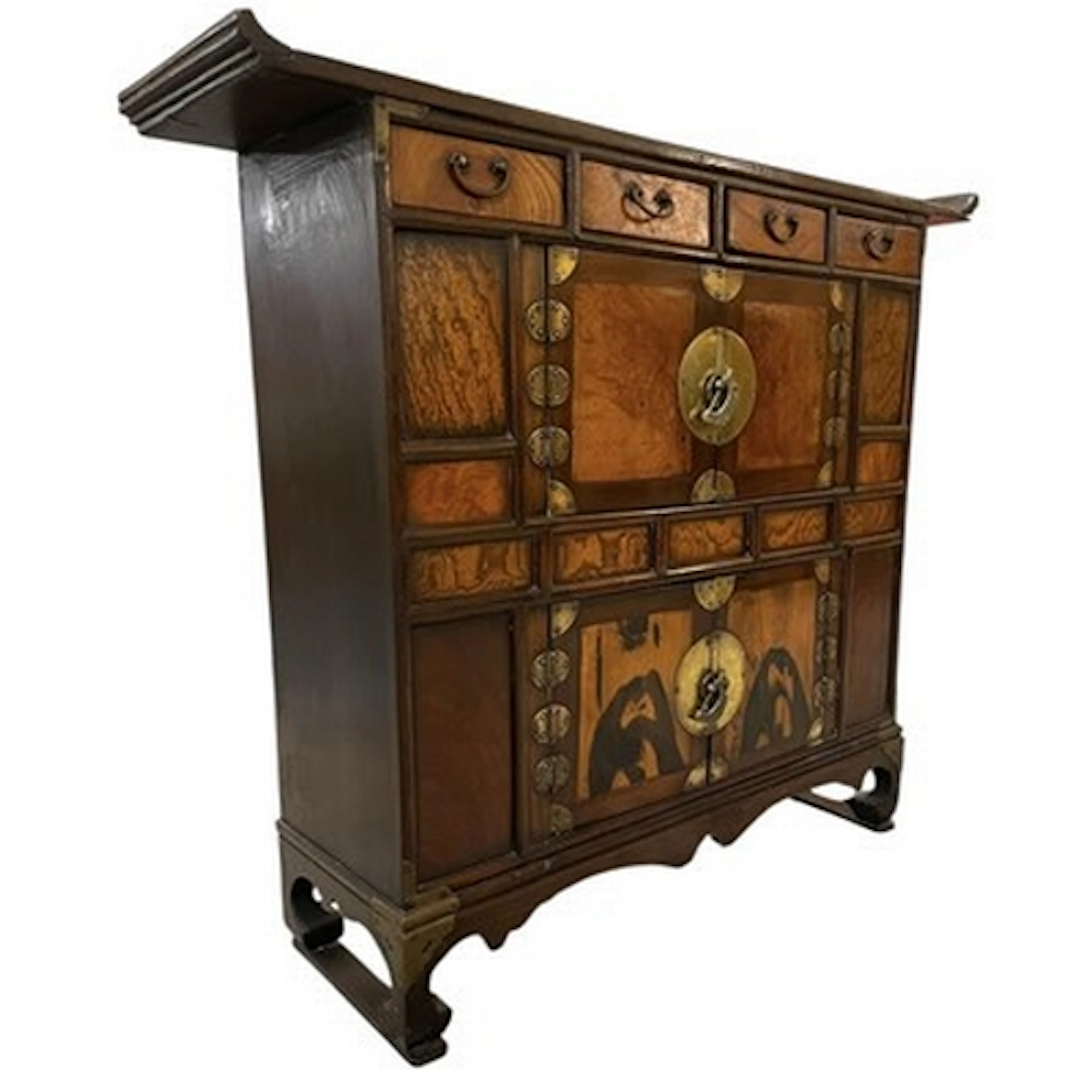 A Korean inspired hardwood and veneer cabinet chest. The spe...