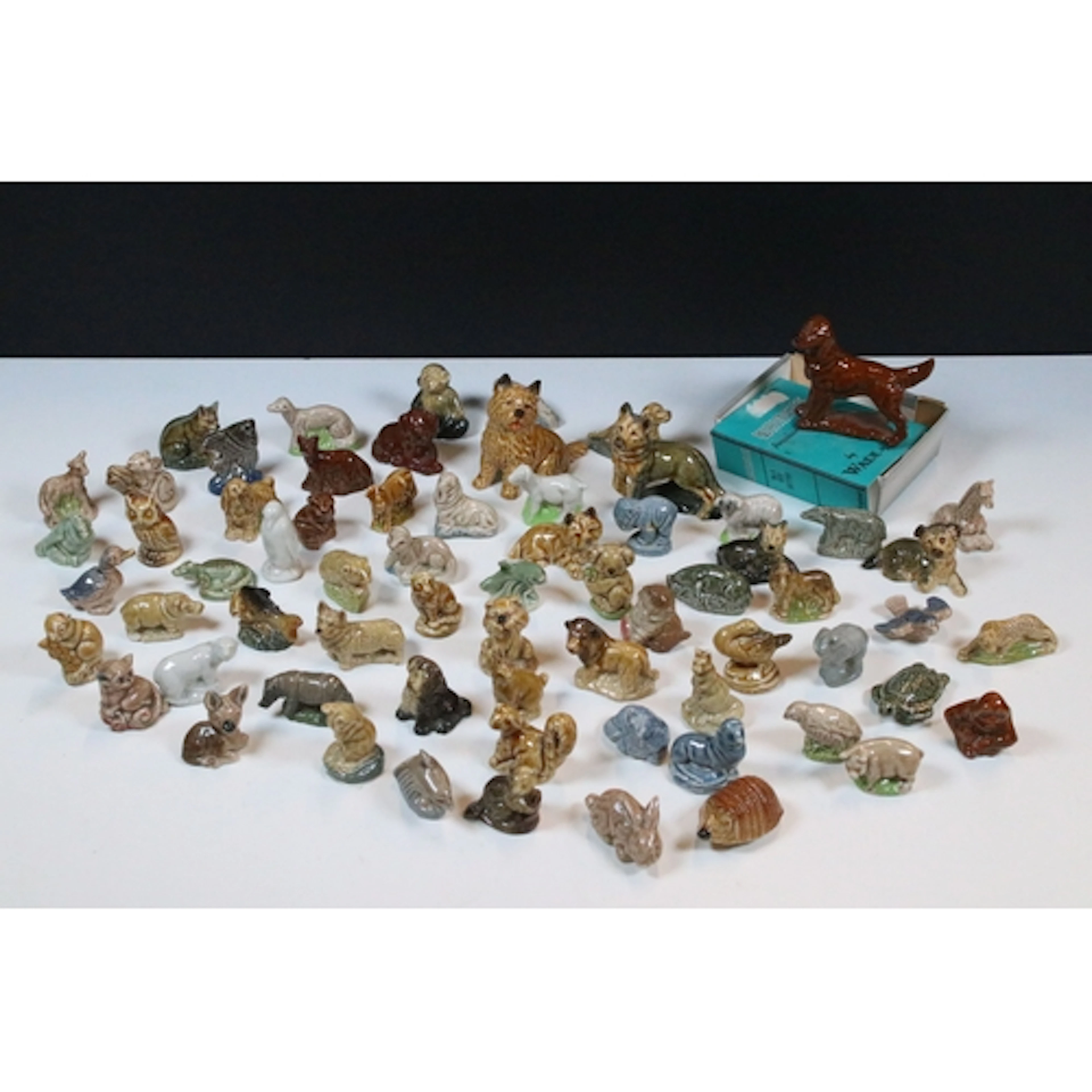 Collection of Wade Whimsies miniature porcelain animal figur...