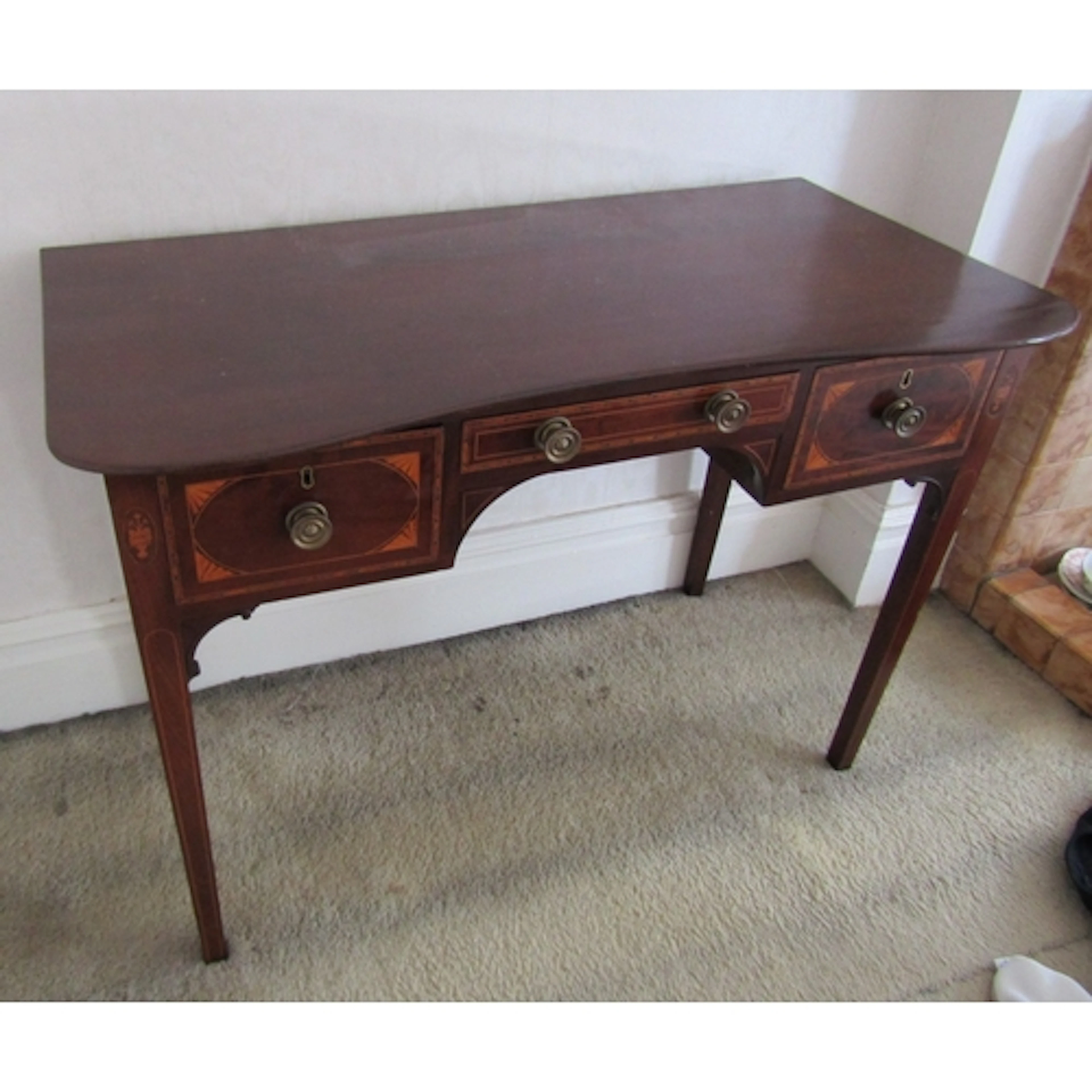 William IV Mahogany Side Table Three Drawers Above Tapering ...