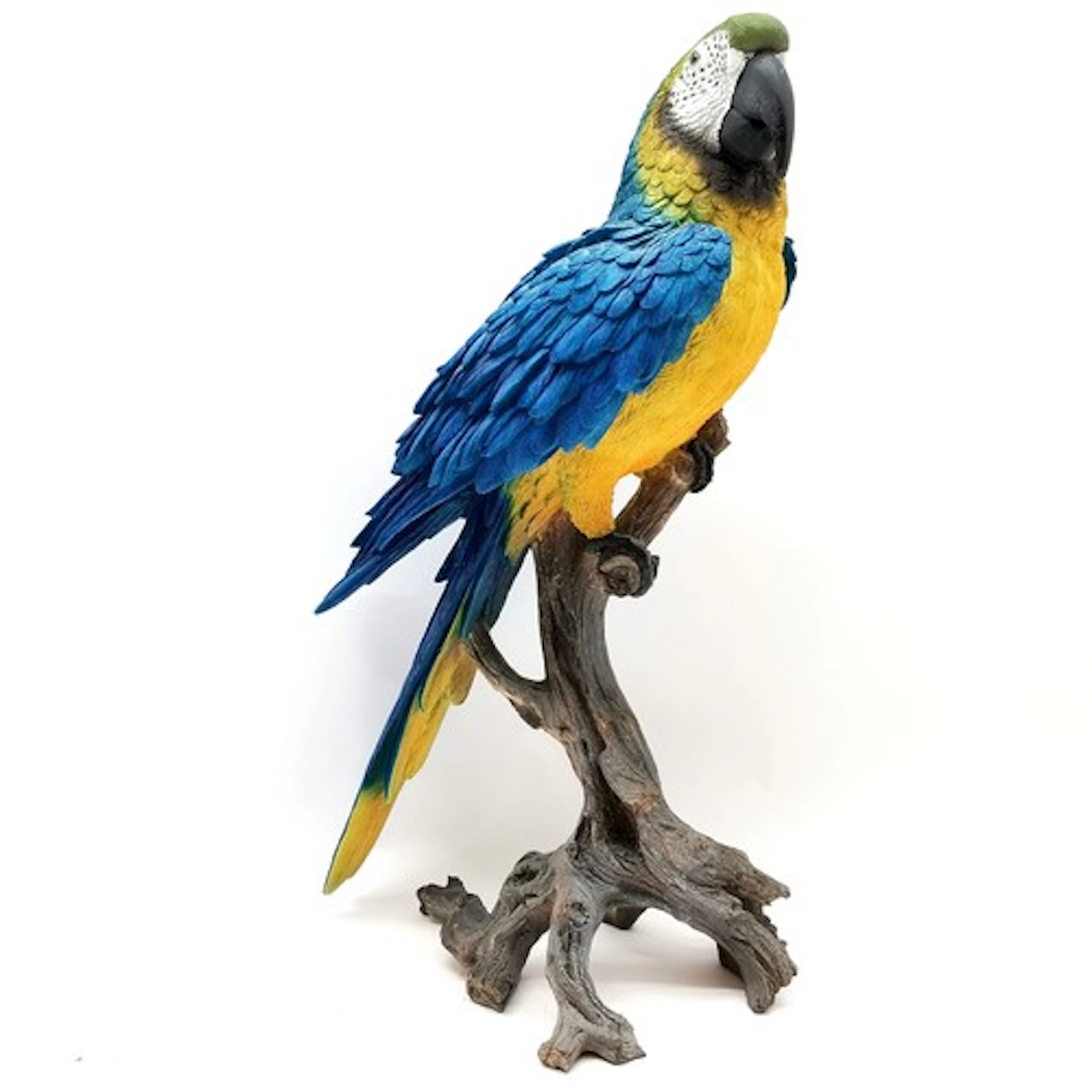 Vintage large HotAnt sculpture of a yellow-breasted macaw - ...