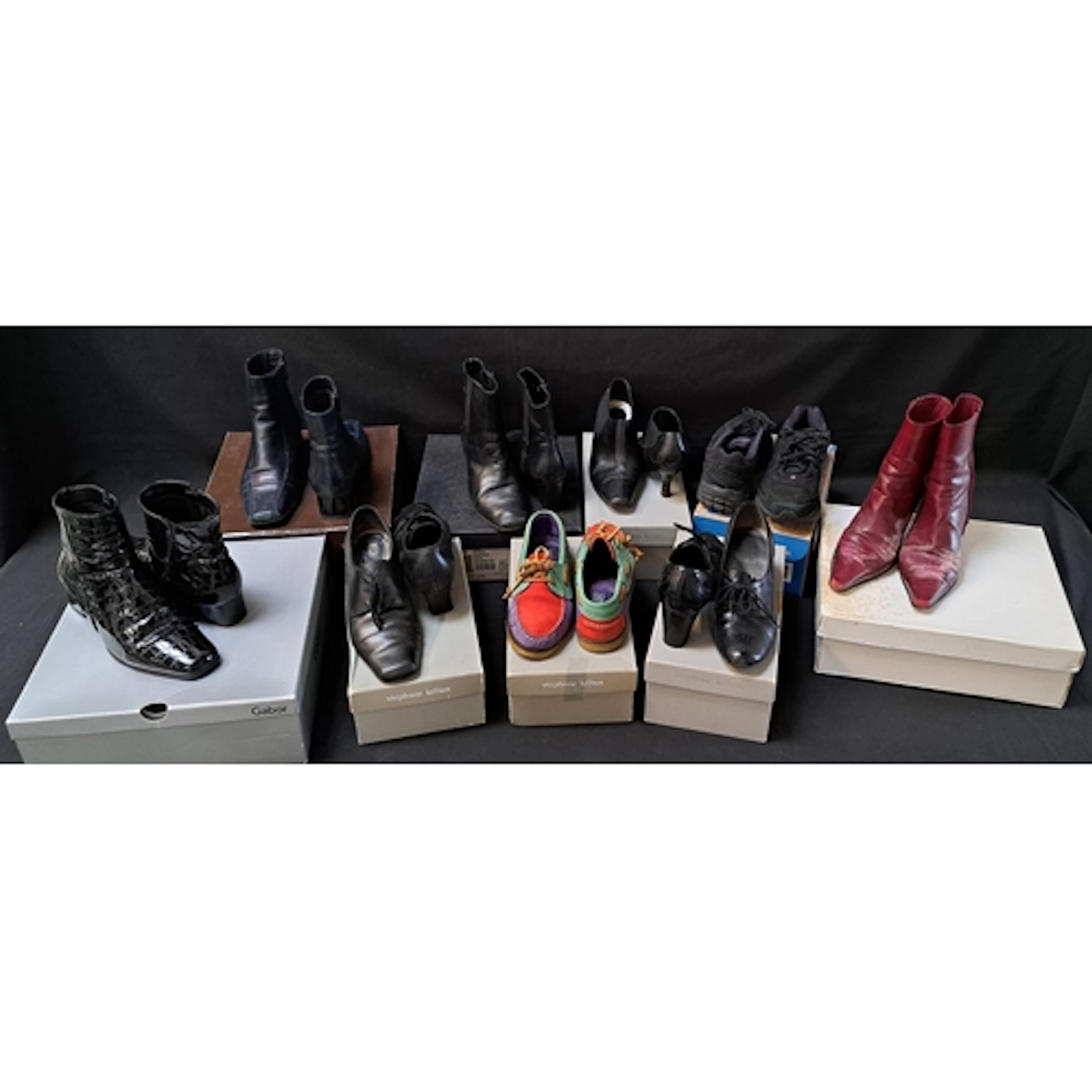 SELECTION OF NINE PAIRS OF SHOES AND BOOTS including black B...