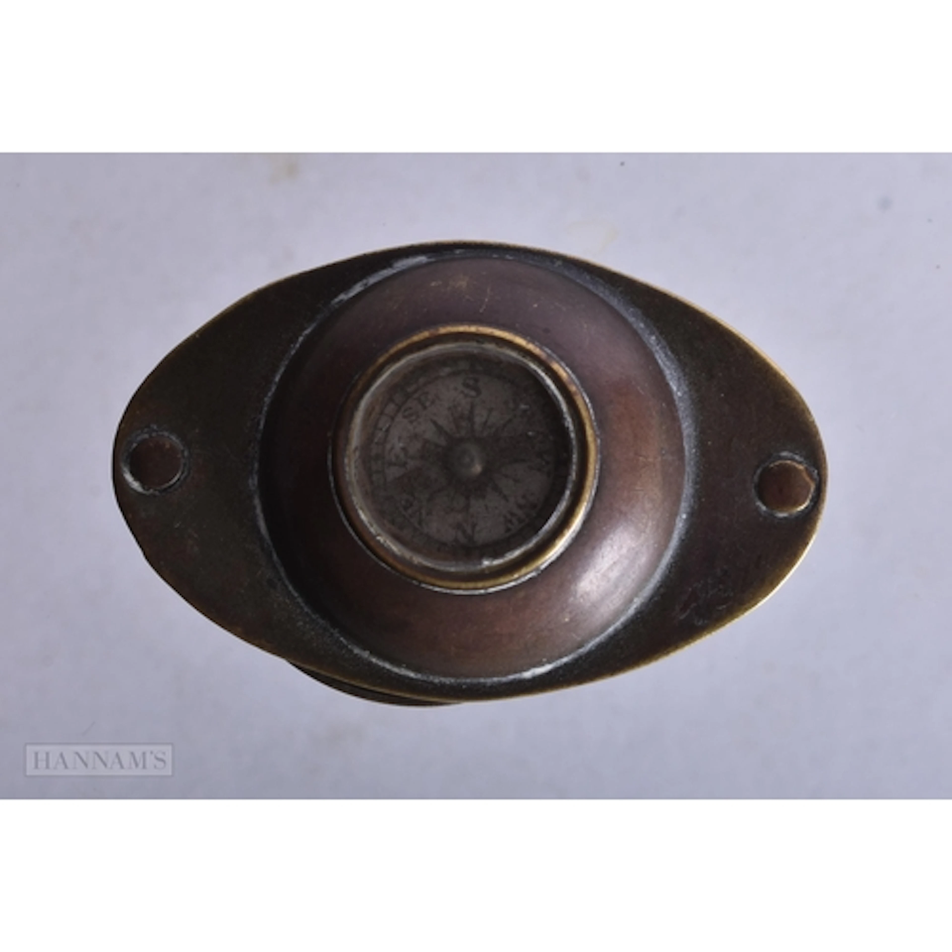 A RARE George III COMPASS MAGNIFYING GLASS. 3.5 cm x 2.25 cm...