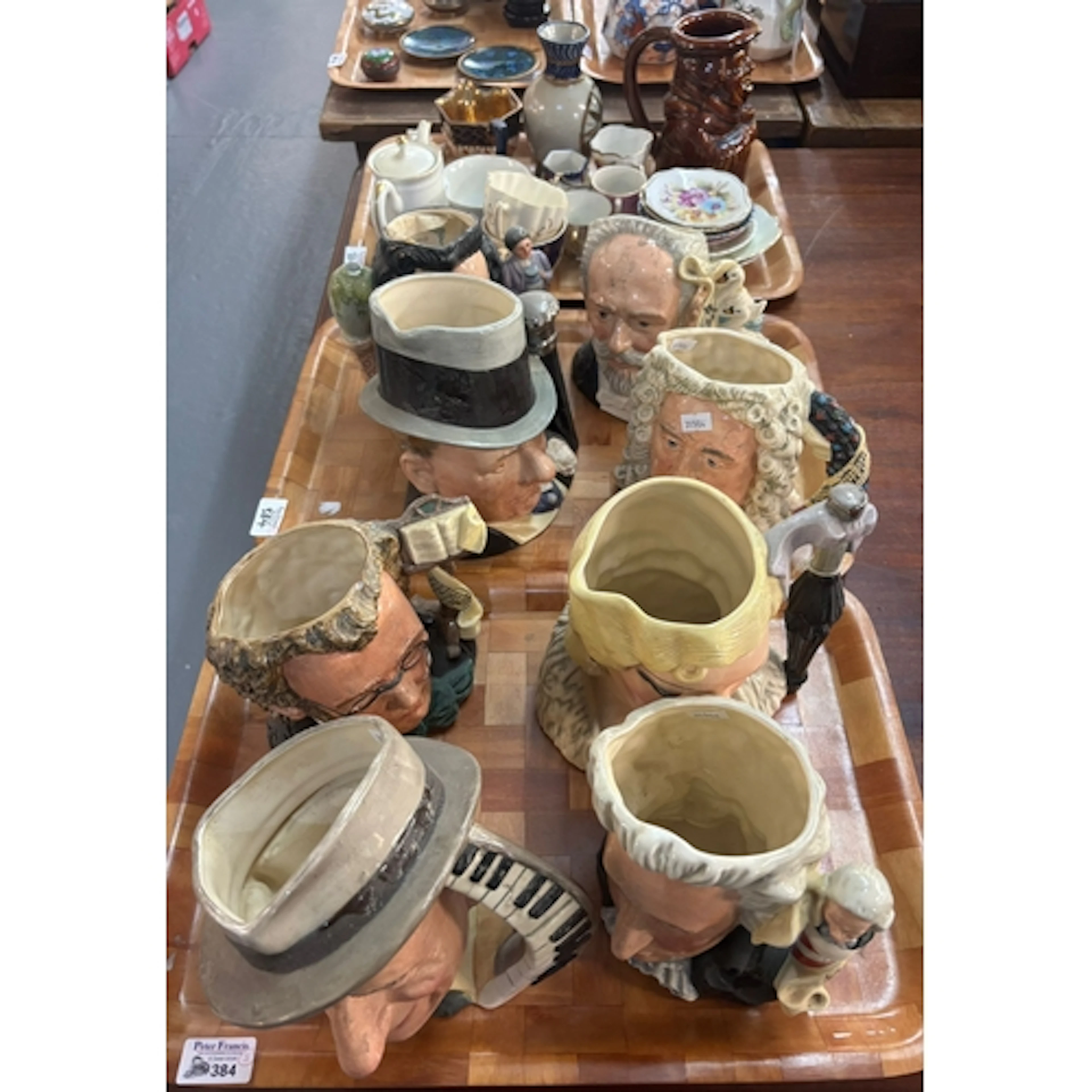 Two trays of Royal Doulton Character Jugs to include: Mozart...
